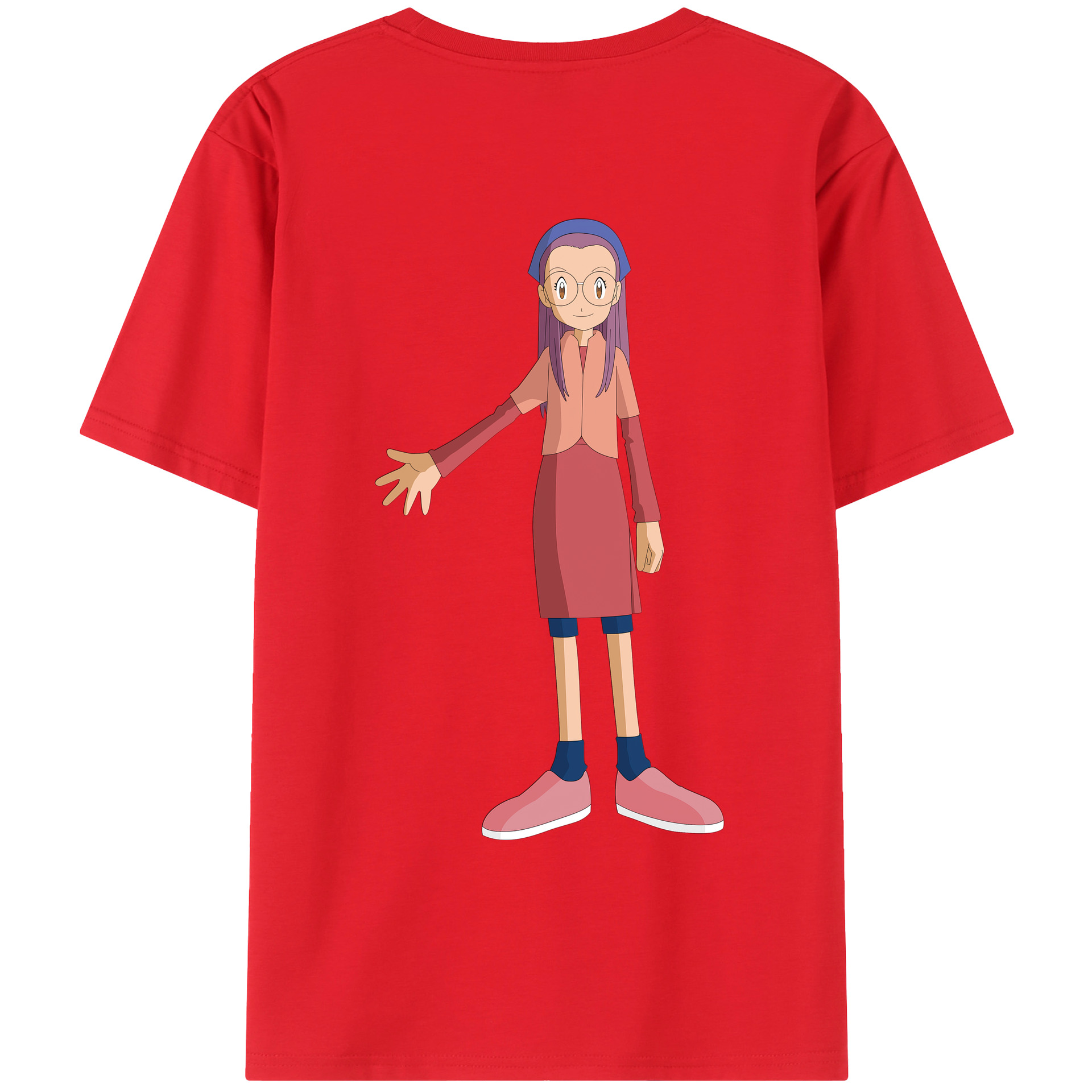 （画像用） Digimon デジタルモンスター/デジモン 綿100％ メンズ半袖Tシャツ（バックプリント） 通気性