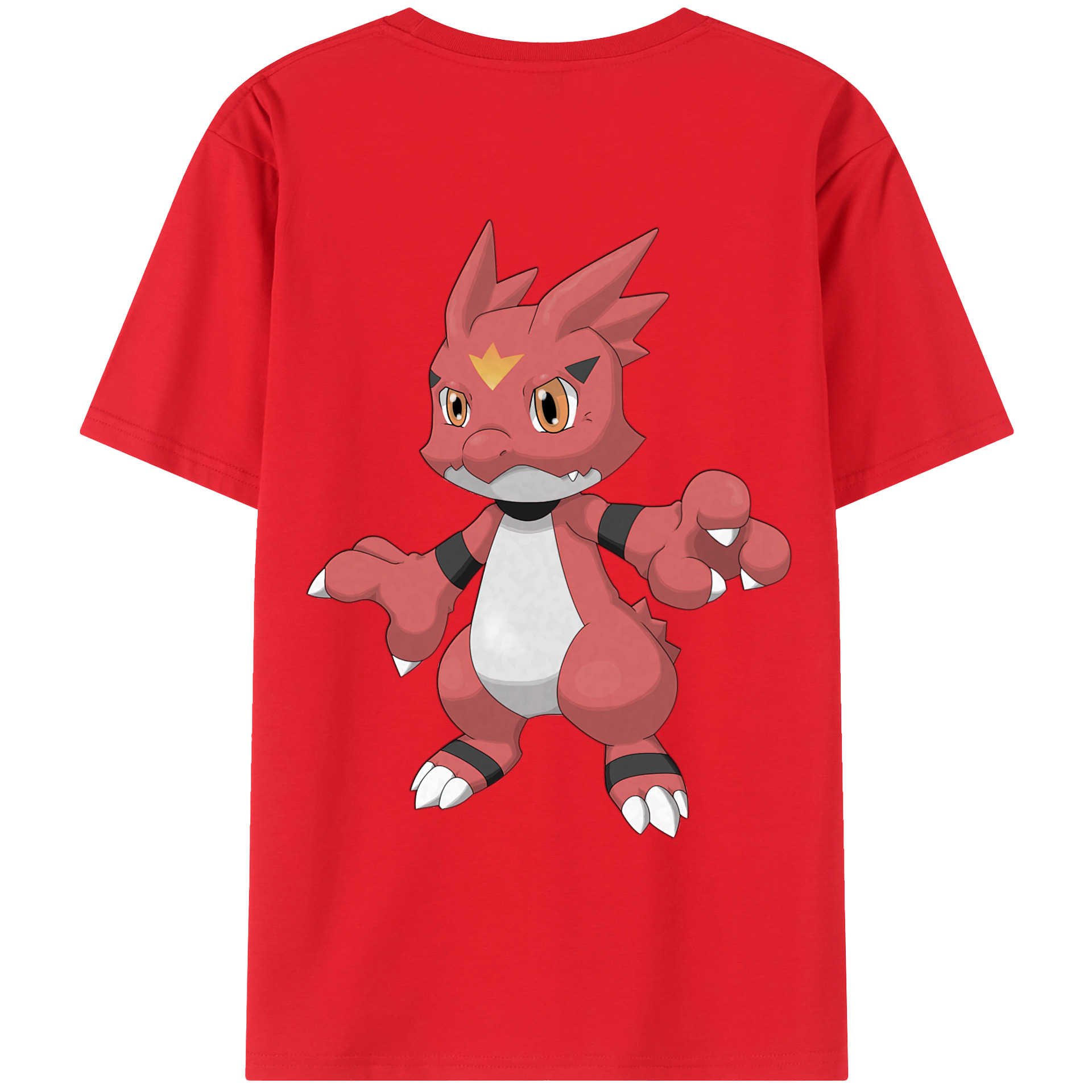 （画像用） Digimon デジタルモンスター/デジモン 綿100％ メンズ半袖Tシャツ（バックプリント） 通気性