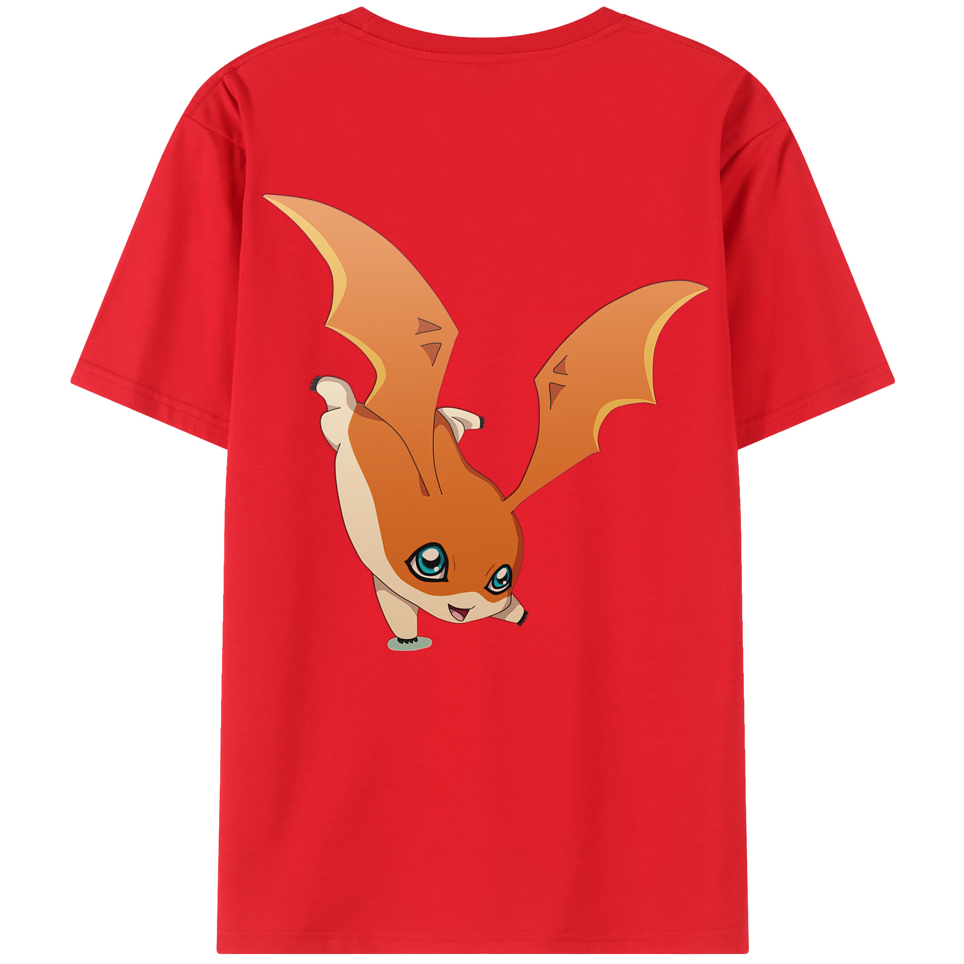 （画像用） Digimon デジタルモンスター/デジモン 綿100％ メンズ半袖Tシャツ（バックプリント） 通気性