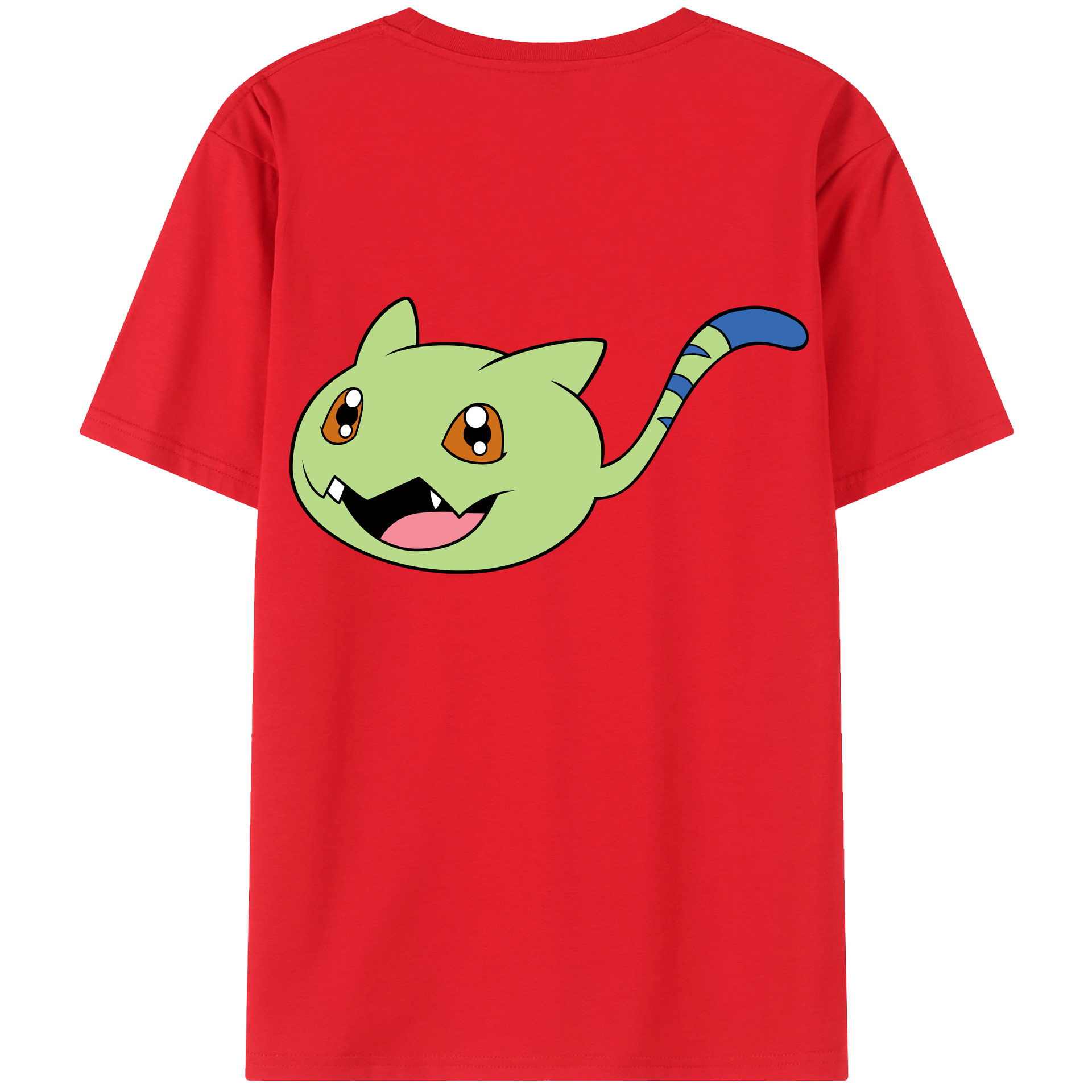（画像用） Digimon デジタルモンスター/デジモン 綿100％ メンズ半袖Tシャツ（バックプリント） 通気性