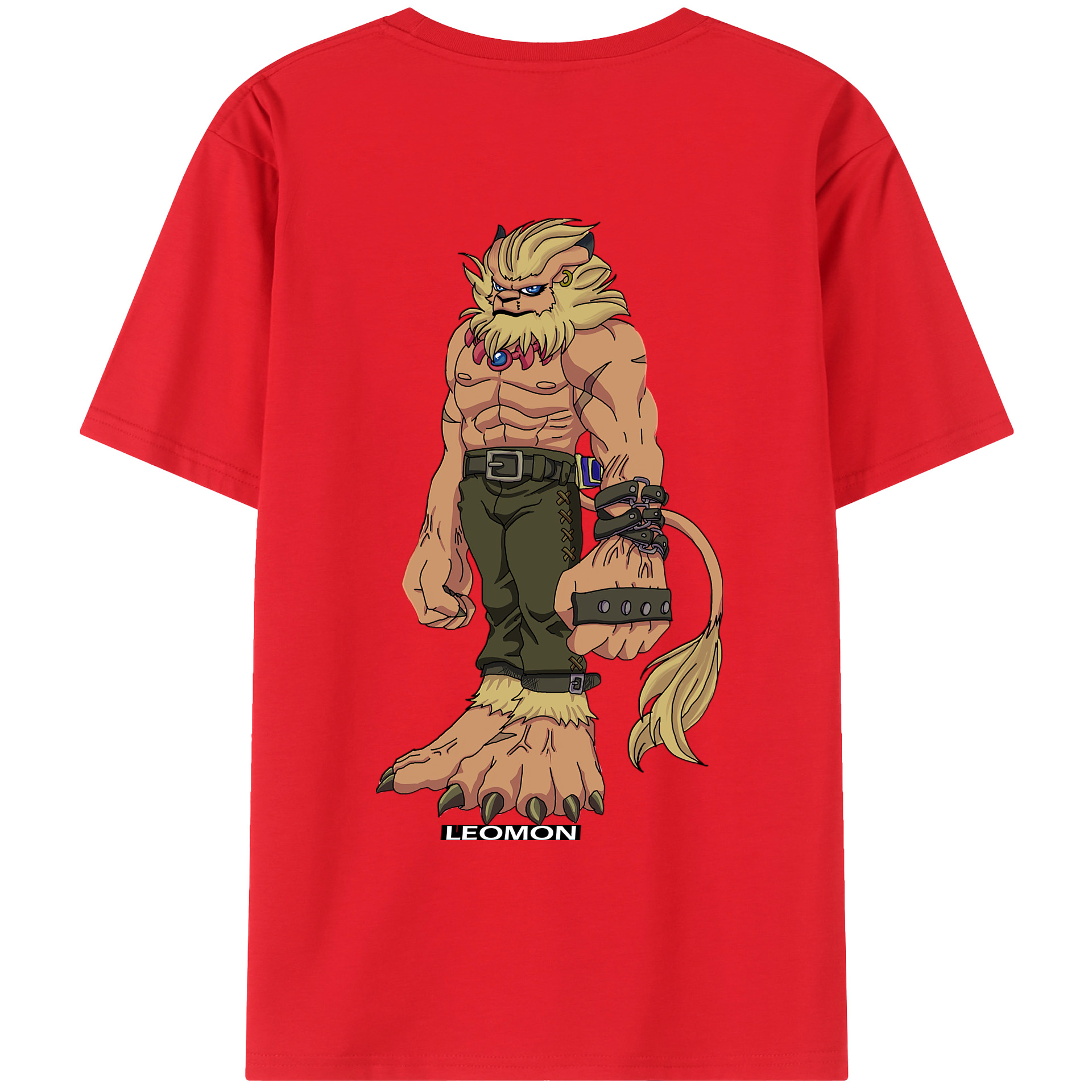（画像用） Digimon デジタルモンスター/デジモン 綿100％ メンズ半袖Tシャツ（バックプリント） 通気性