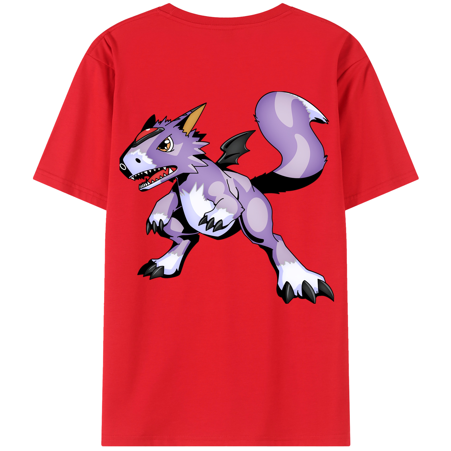 （画像用） Digimon デジタルモンスター/デジモン 綿100％ メンズ半袖Tシャツ（バックプリント） 通気性