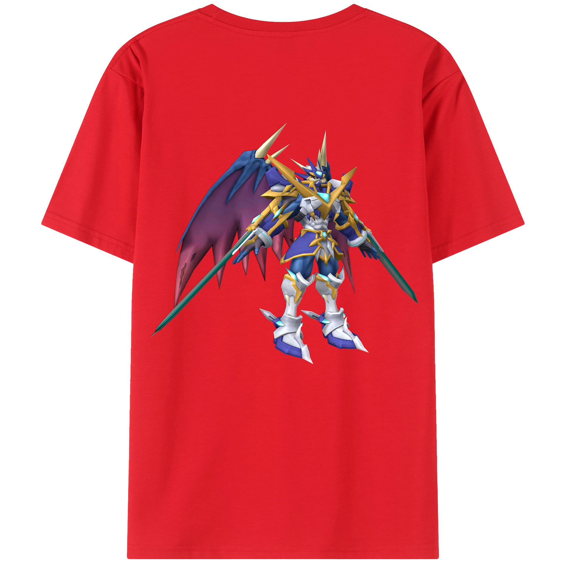 （画像用） Digimon デジタルモンスター/デジモン 綿100％ メンズ半袖Tシャツ（バックプリント） 通気性