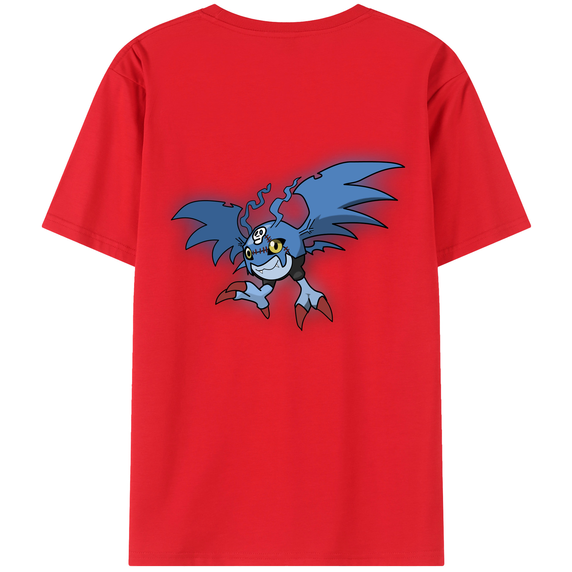 （画像用） Digimon デジタルモンスター/デジモン 綿100％ メンズ半袖Tシャツ（バックプリント） 通気性