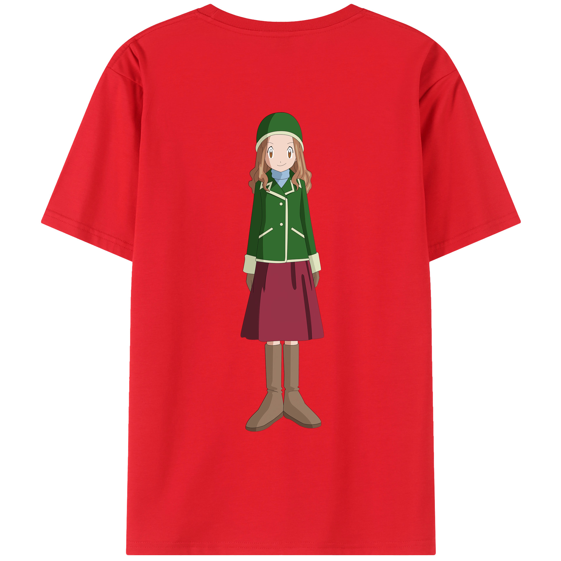 （画像用） Digimon デジタルモンスター/デジモン 綿100％ メンズ半袖Tシャツ（バックプリント） 通気性