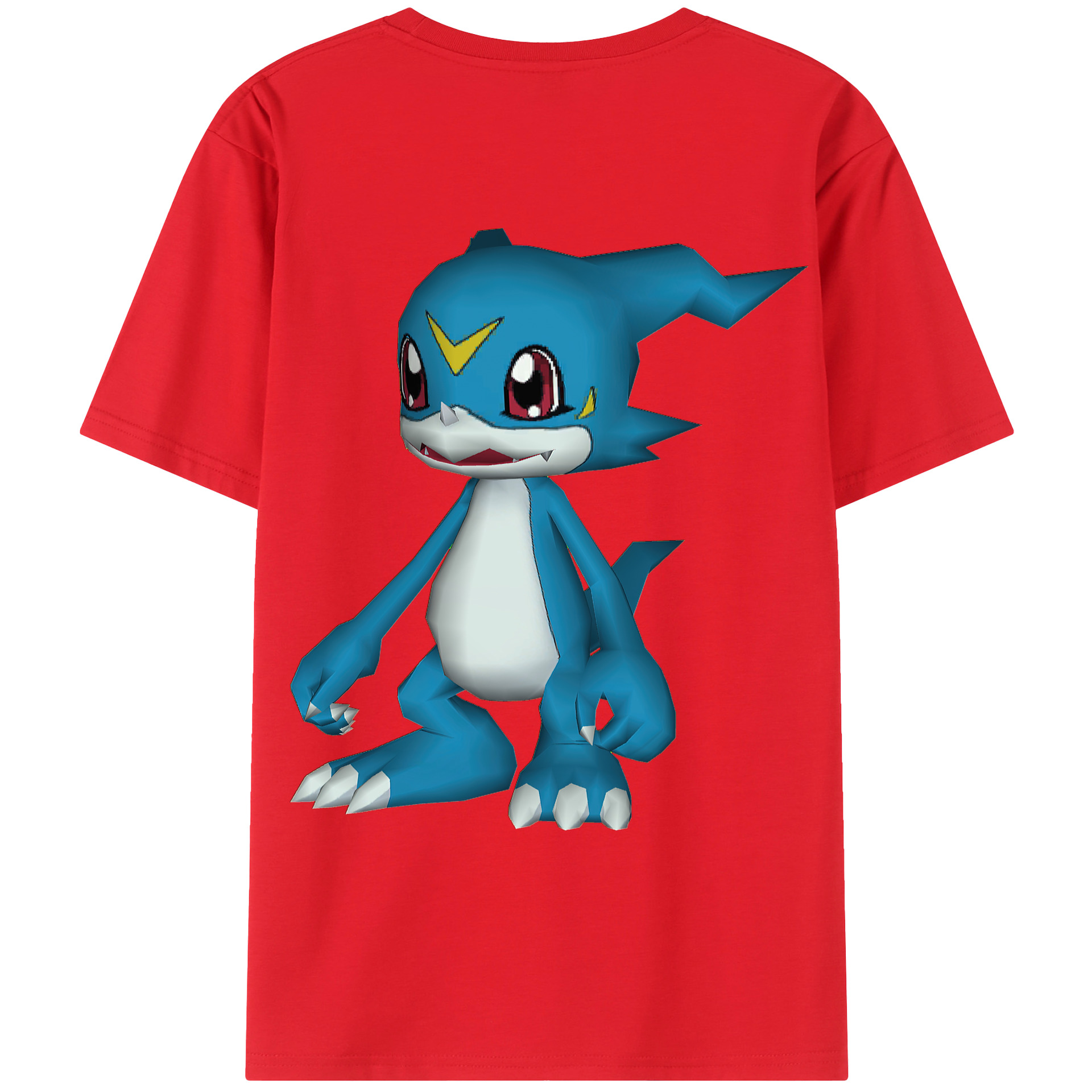 （画像用） Digimon デジタルモンスター/デジモン 綿100％ メンズ半袖Tシャツ（バックプリント） 通気性