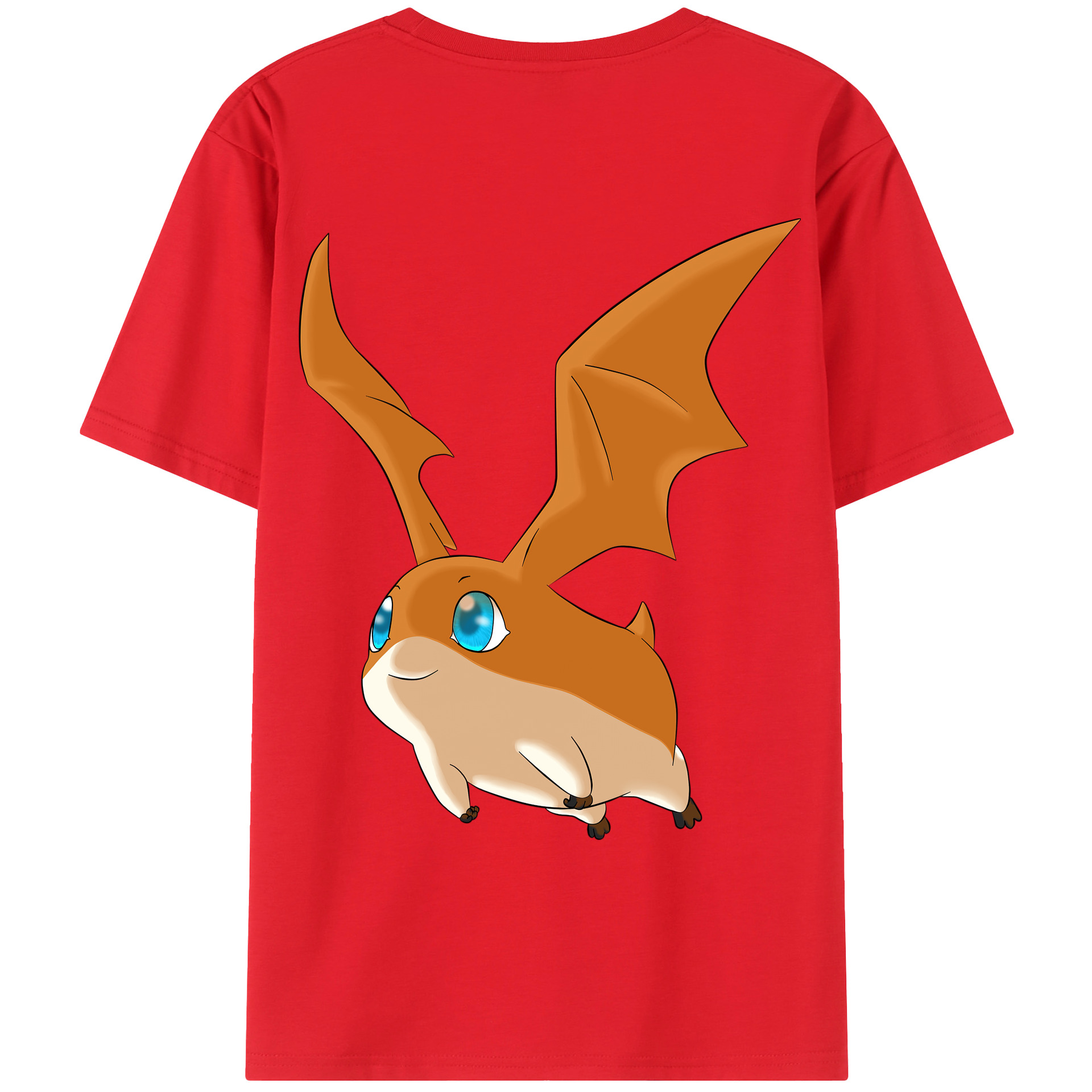 （画像用） Digimon デジタルモンスター/デジモン 綿100％ メンズ半袖Tシャツ（バックプリント） 通気性