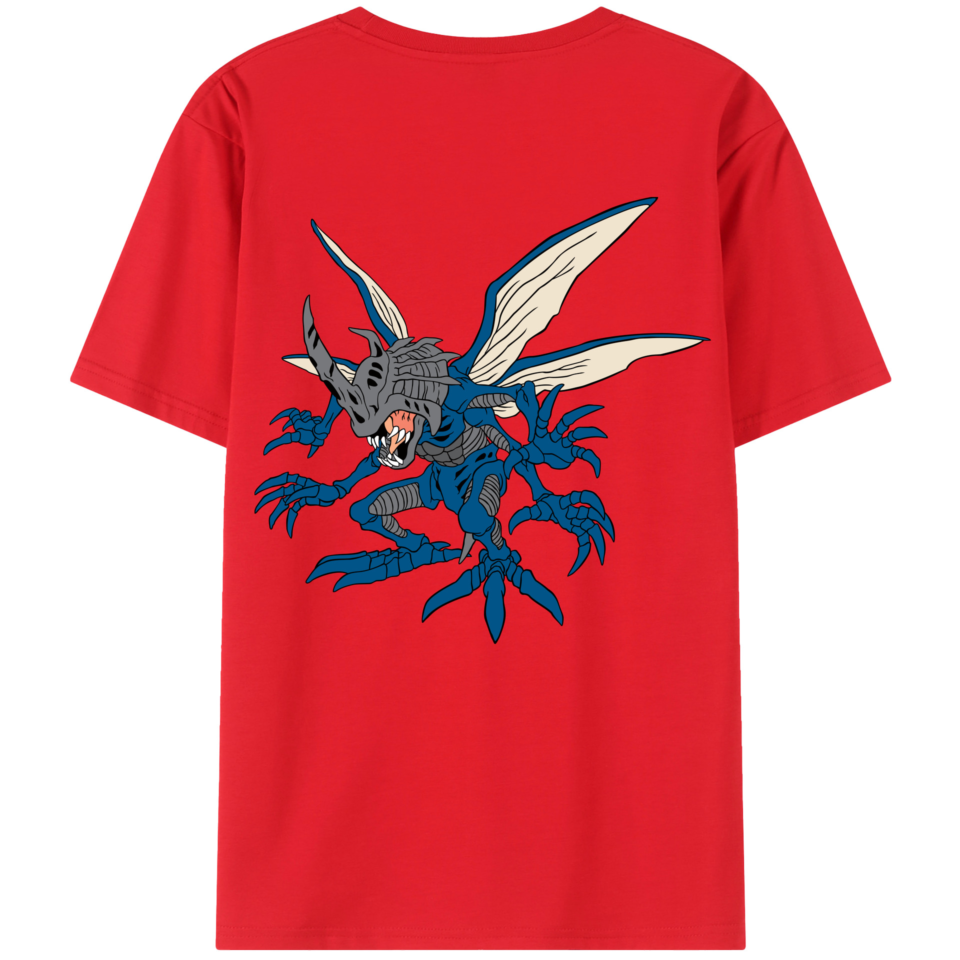 （画像用） Digimon デジタルモンスター/デジモン 綿100％ メンズ半袖Tシャツ（バックプリント） 通気性