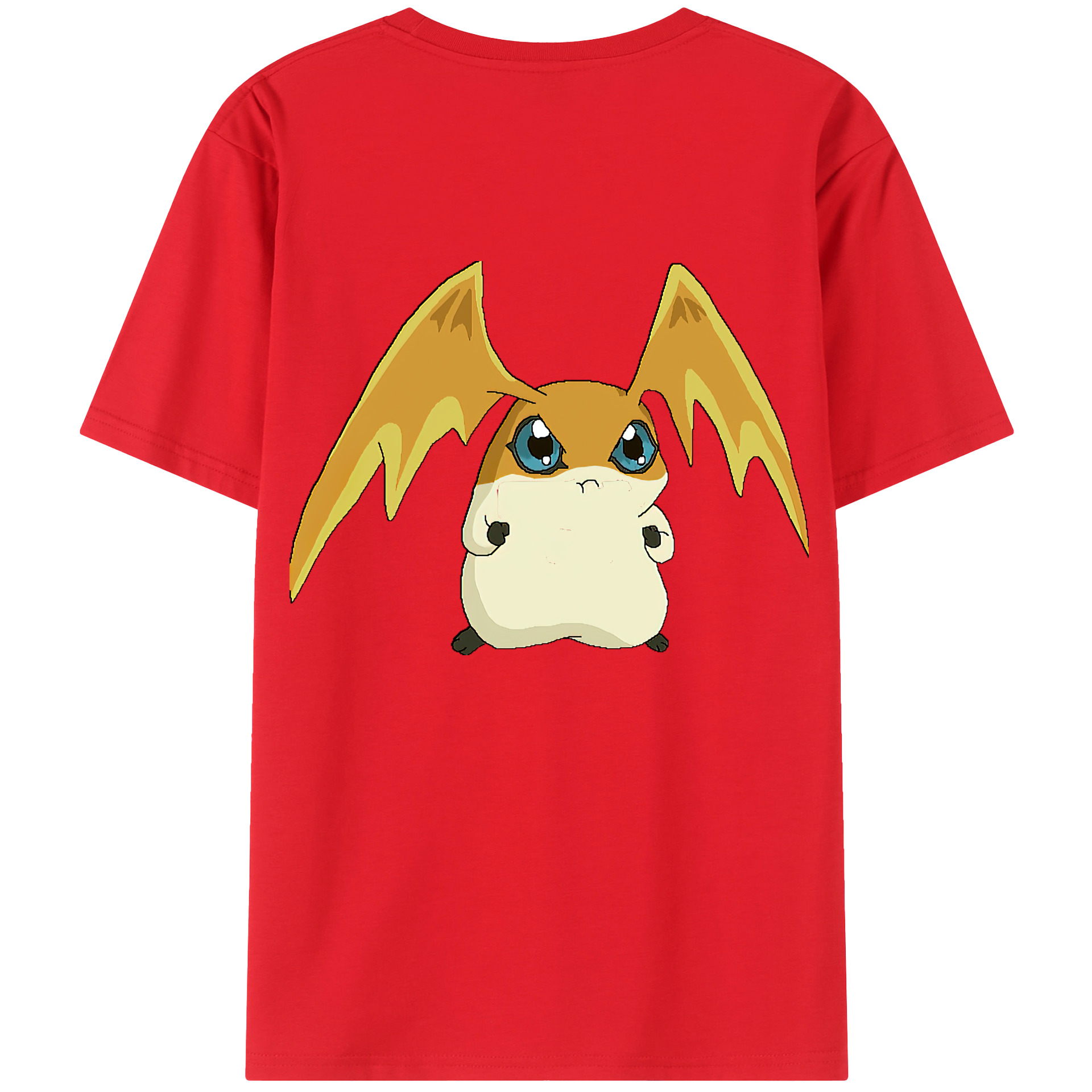 （画像用） Digimon デジタルモンスター/デジモン 綿100％ メンズ半袖Tシャツ（バックプリント） 通気性