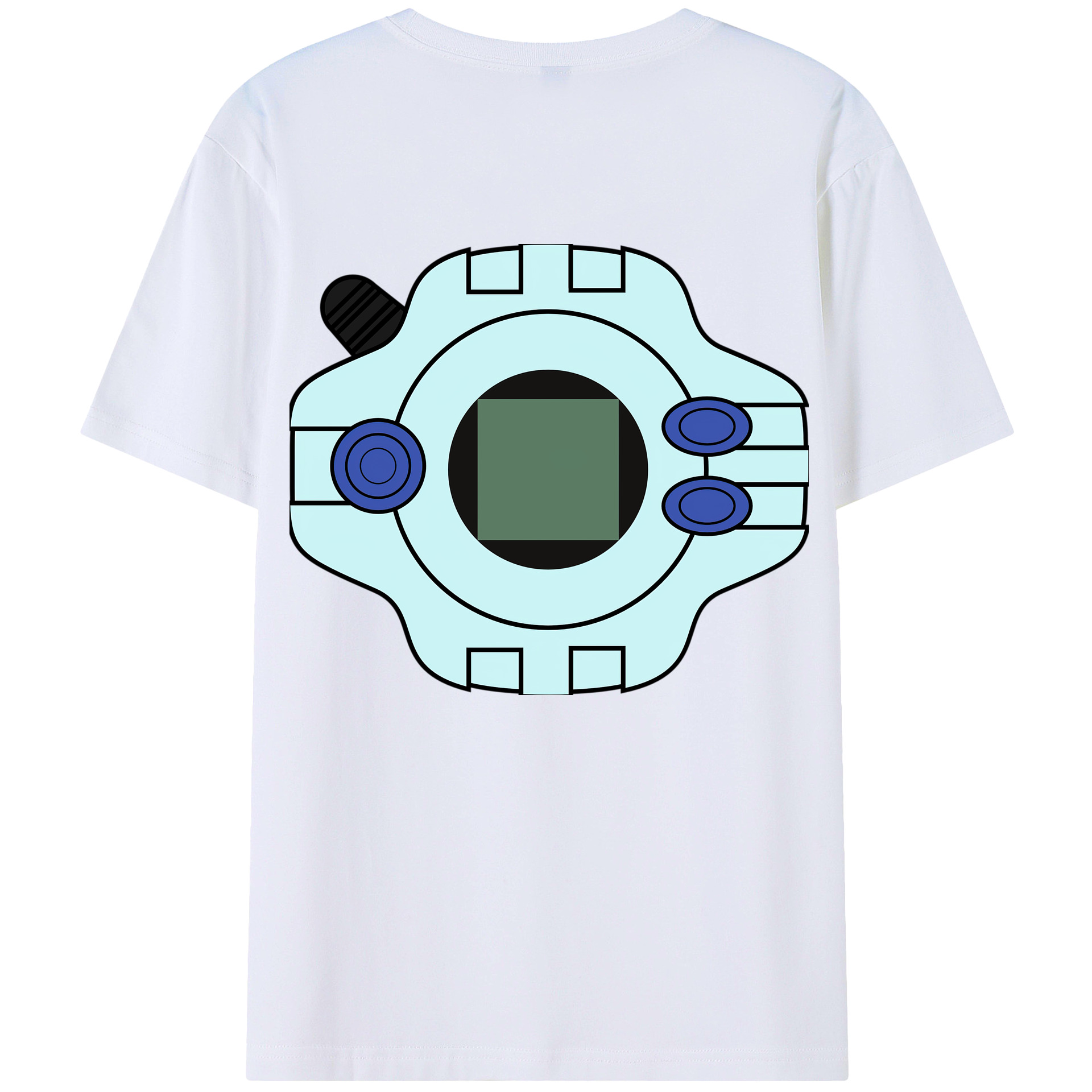 （画像用） Digimon デジタルモンスター/デジモン 綿100％ メンズ半袖Tシャツ（バックプリント） 通気性