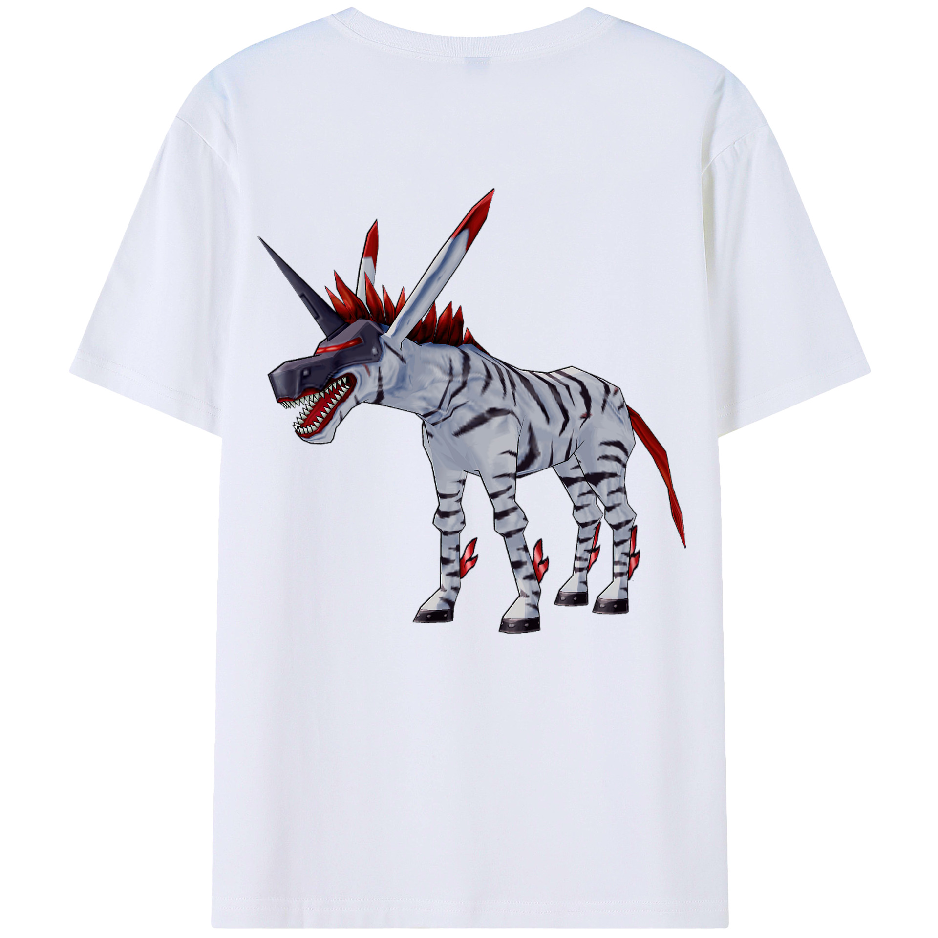 （画像用） Digimon デジタルモンスター/デジモン 綿100％ メンズ半袖Tシャツ（バックプリント） 通気性