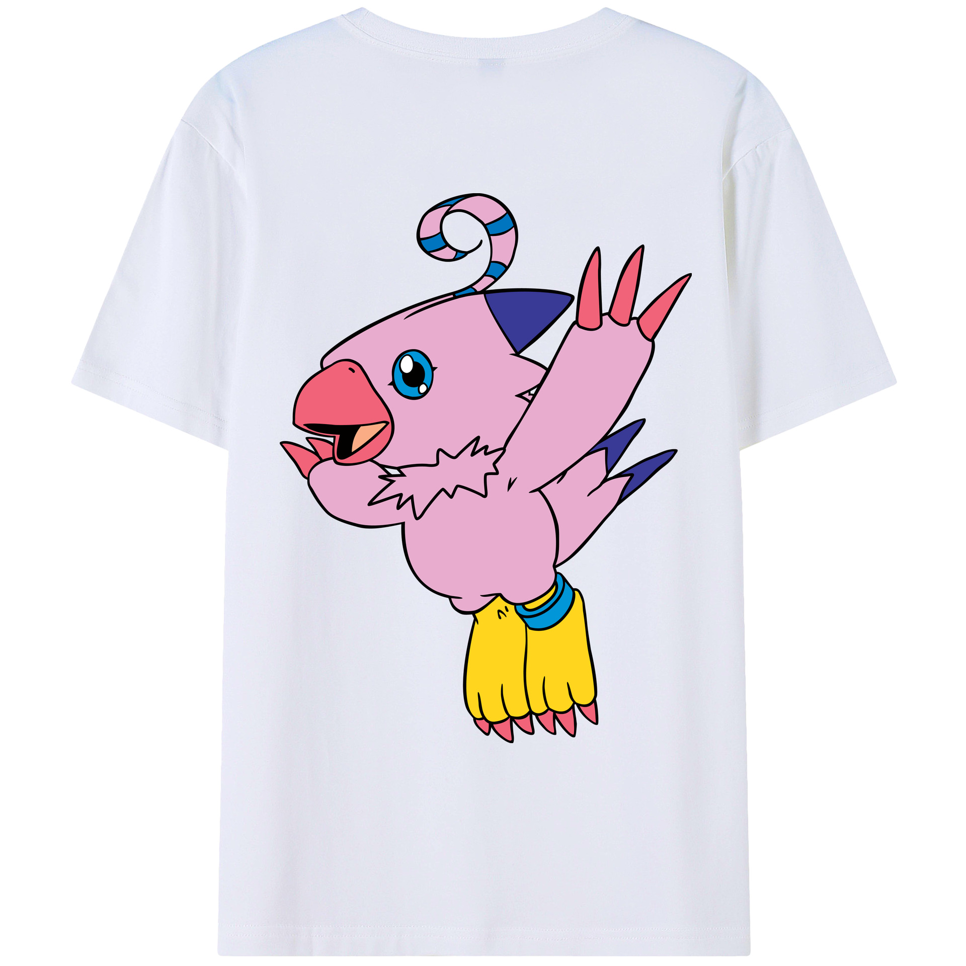 （画像用） Digimon デジタルモンスター/デジモン 綿100％ メンズ半袖Tシャツ（バックプリント） 通気性