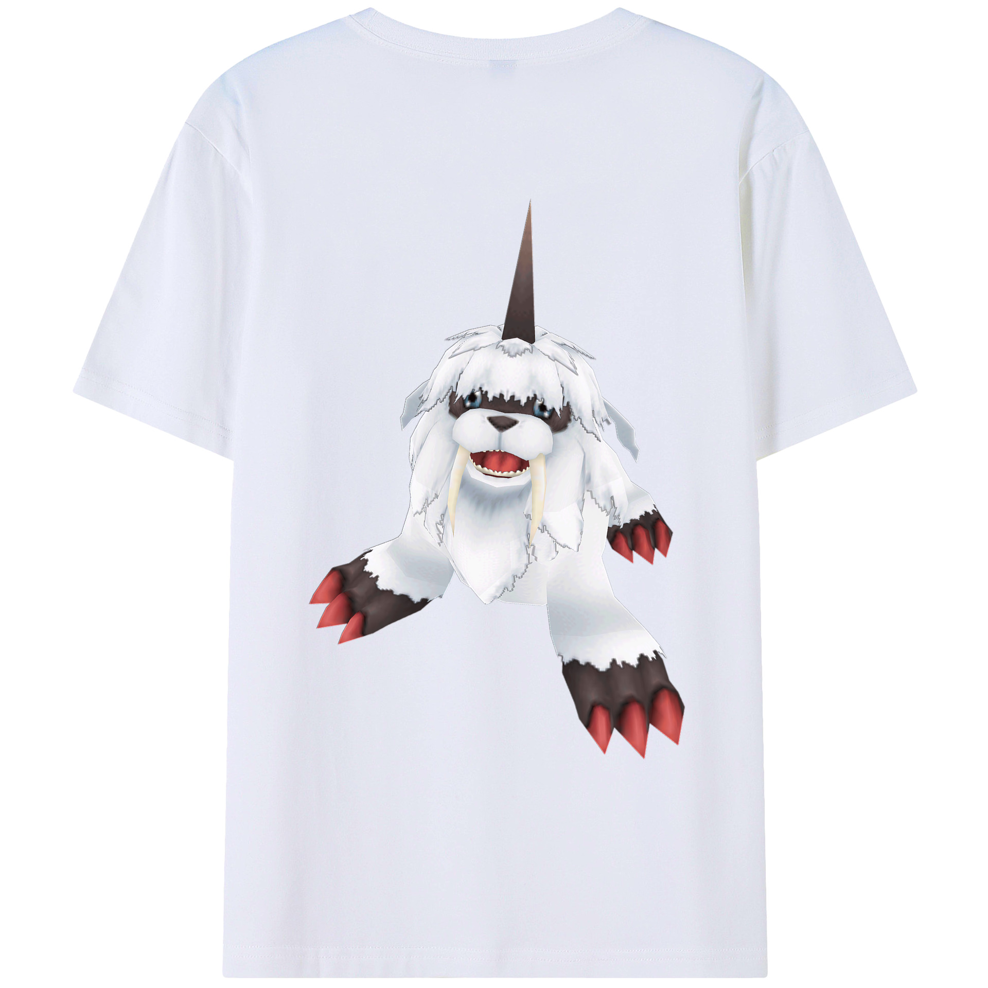 （画像用） Digimon デジタルモンスター/デジモン 綿100％ メンズ半袖Tシャツ（バックプリント） 通気性