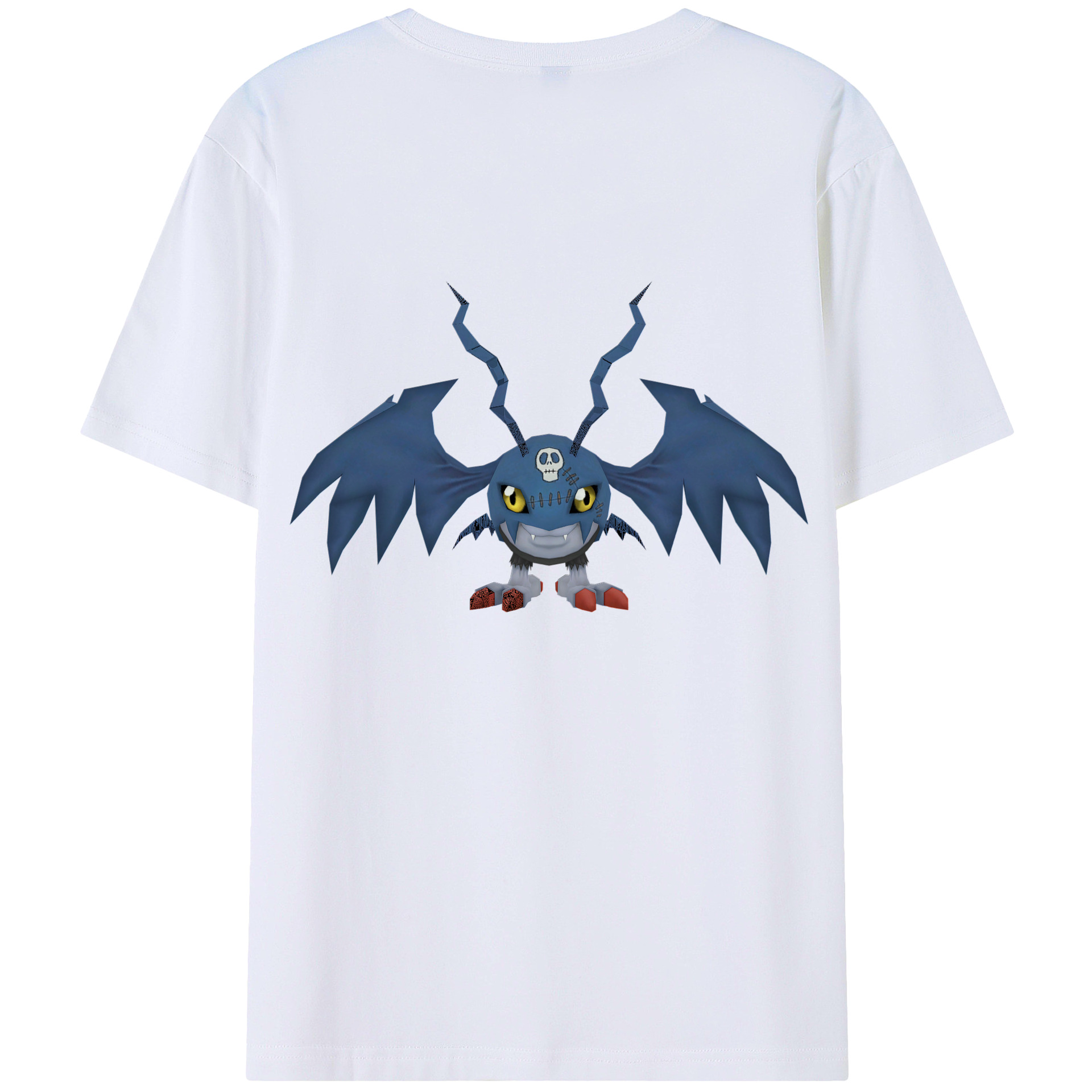 （画像用） Digimon デジタルモンスター/デジモン 綿100％ メンズ半袖Tシャツ（バックプリント） 通気性