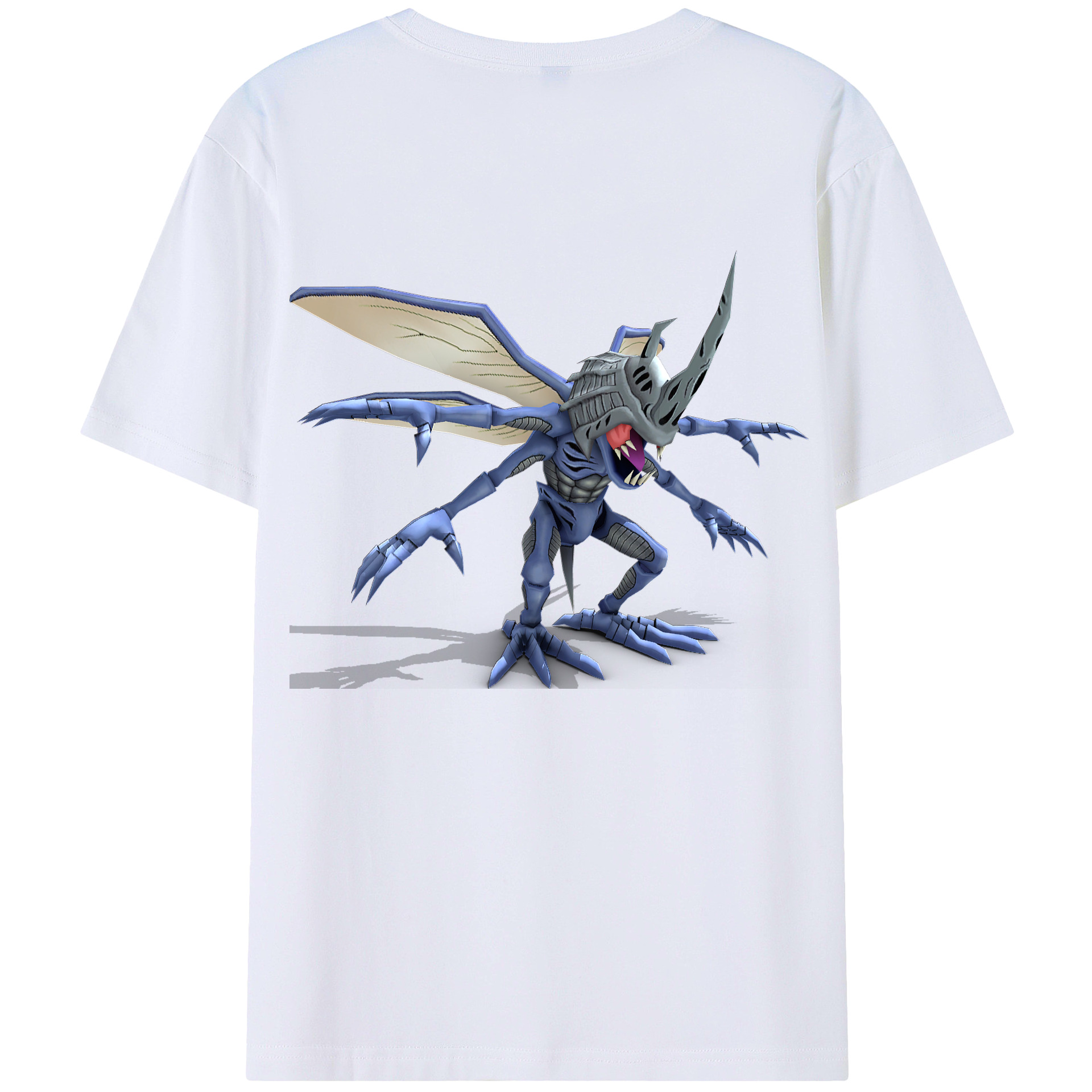 （画像用） Digimon デジタルモンスター/デジモン 綿100％ メンズ半袖Tシャツ（バックプリント） 通気性