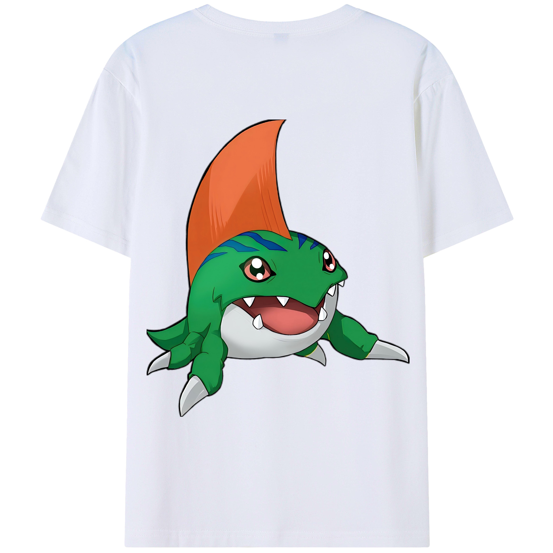 （画像用） Digimon デジタルモンスター/デジモン 綿100％ メンズ半袖Tシャツ（バックプリント） 通気性