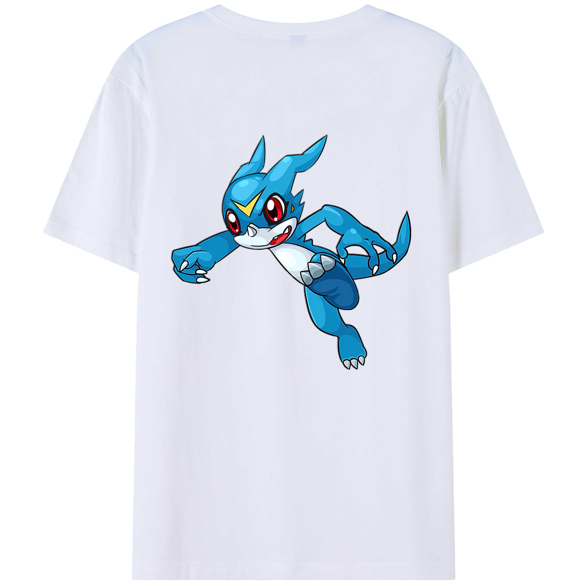 （画像用） Digimon デジタルモンスター/デジモン 綿100％ メンズ半袖Tシャツ（バックプリント） 通気性
