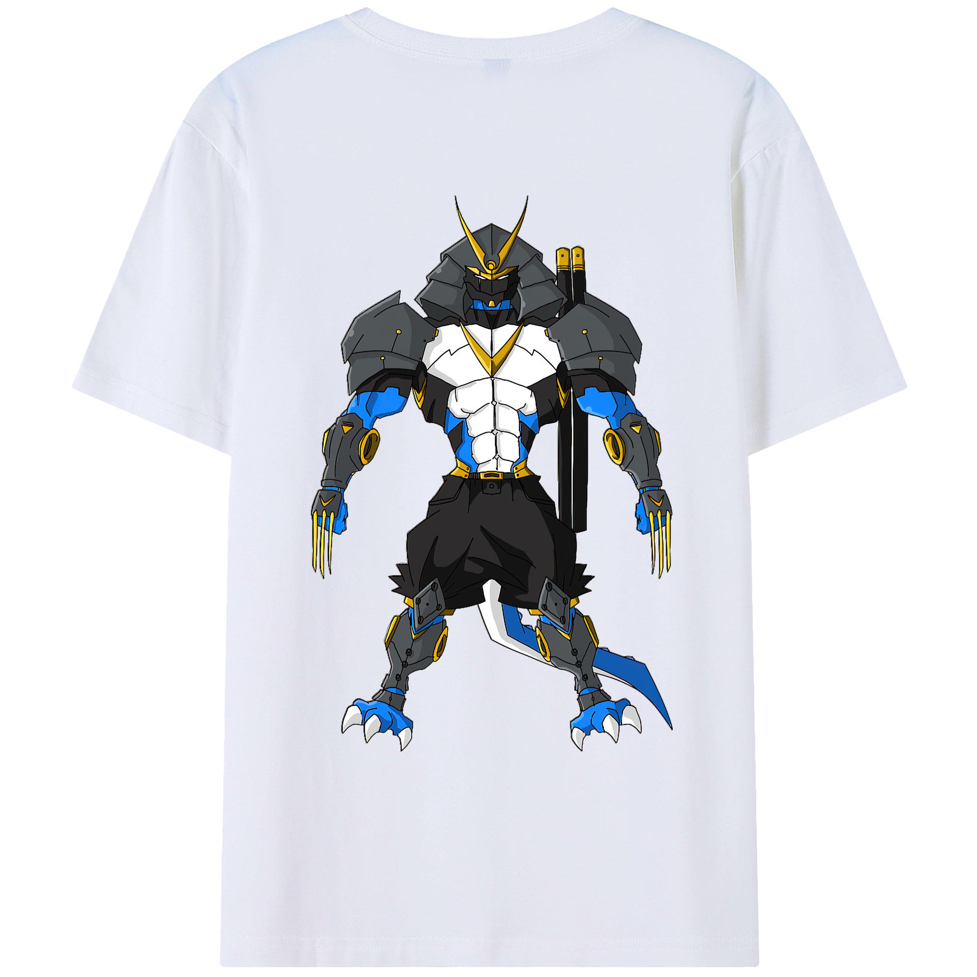 （画像用） Digimon デジタルモンスター/デジモン 綿100％ メンズ半袖Tシャツ（バックプリント） 通気性