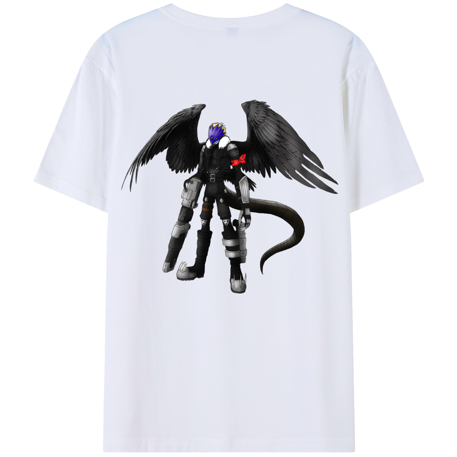 （画像用） Digimon デジタルモンスター/デジモン 綿100％ メンズ半袖Tシャツ（バックプリント） 通気性