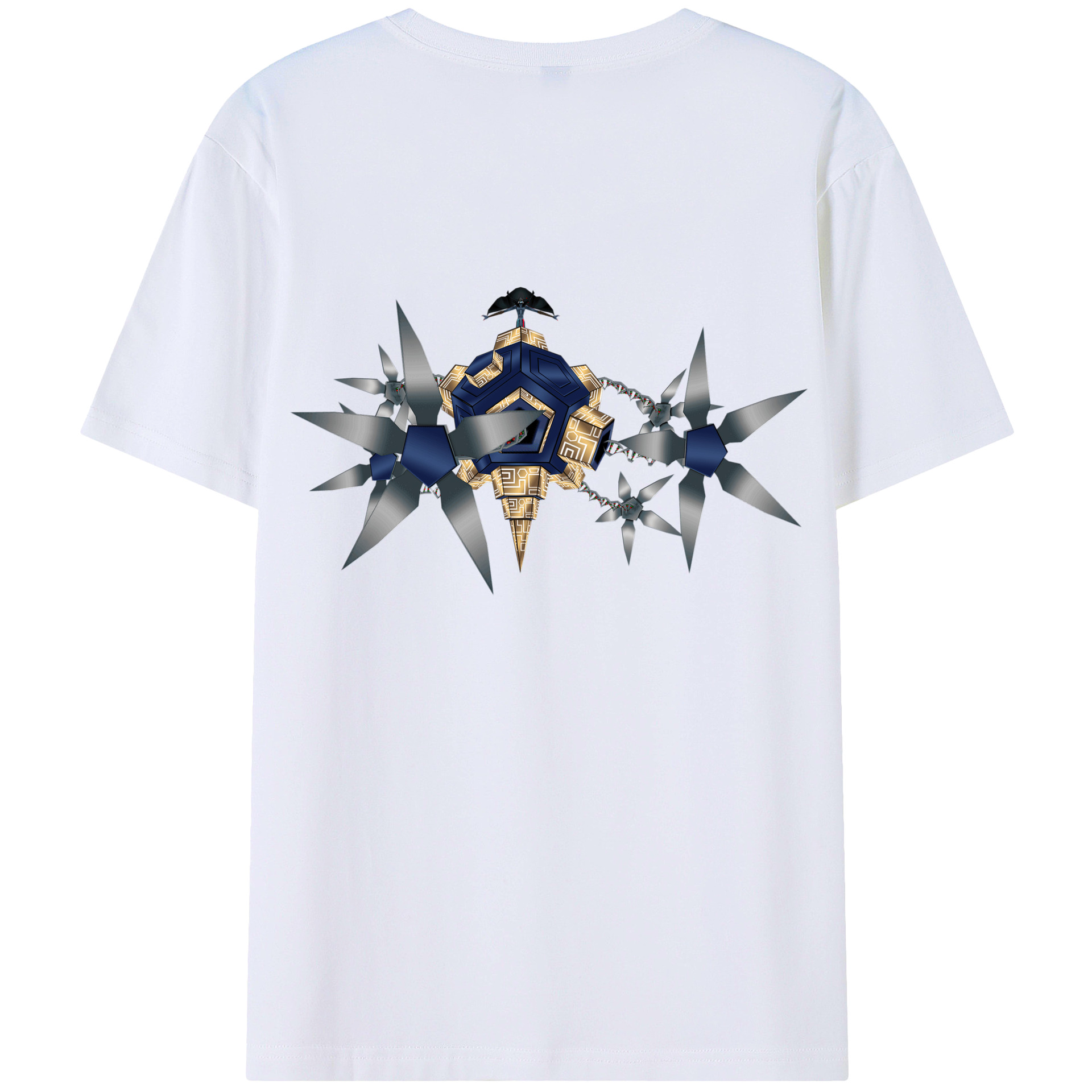 （画像用） Digimon デジタルモンスター/デジモン 綿100％ メンズ半袖Tシャツ（バックプリント） 通気性