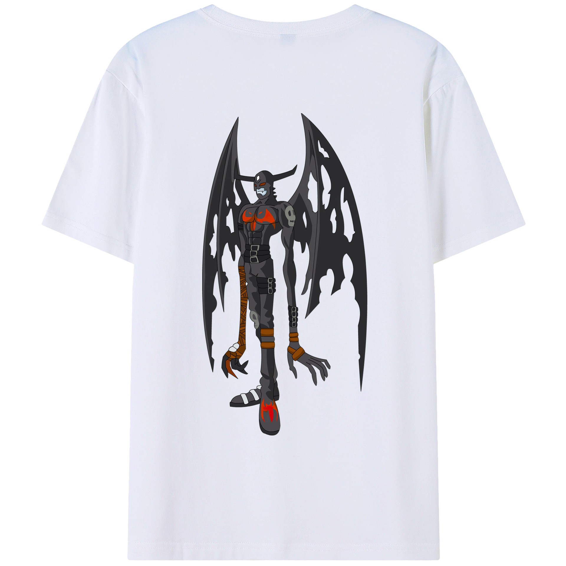 （画像用） Digimon デジタルモンスター/デジモン 綿100％ メンズ半袖Tシャツ（バックプリント） 通気性
