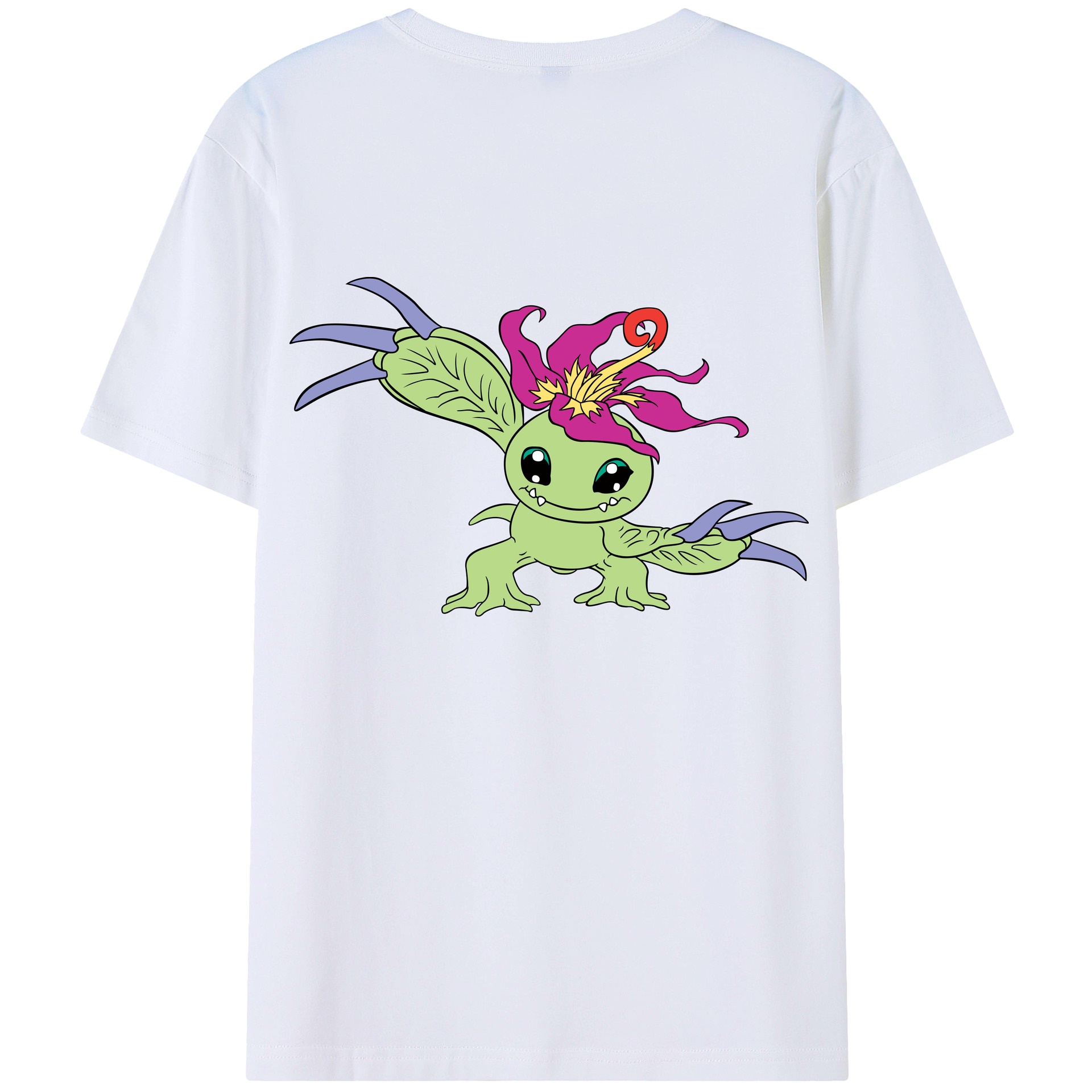 （画像用） Digimon デジタルモンスター/デジモン 綿100％ メンズ半袖Tシャツ（バックプリント） 通気性