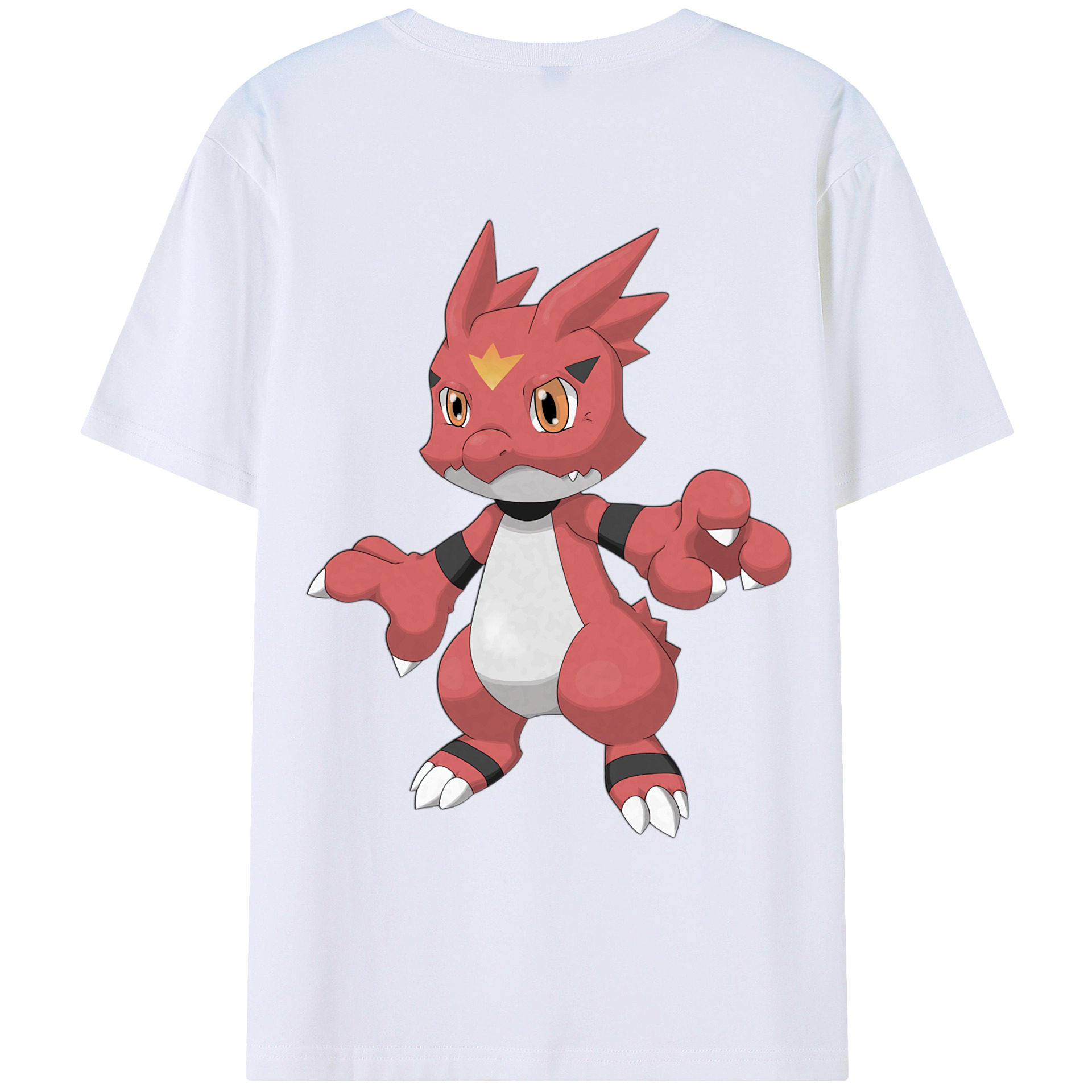 （画像用） Digimon デジタルモンスター/デジモン 綿100％ メンズ半袖Tシャツ（バックプリント） 通気性