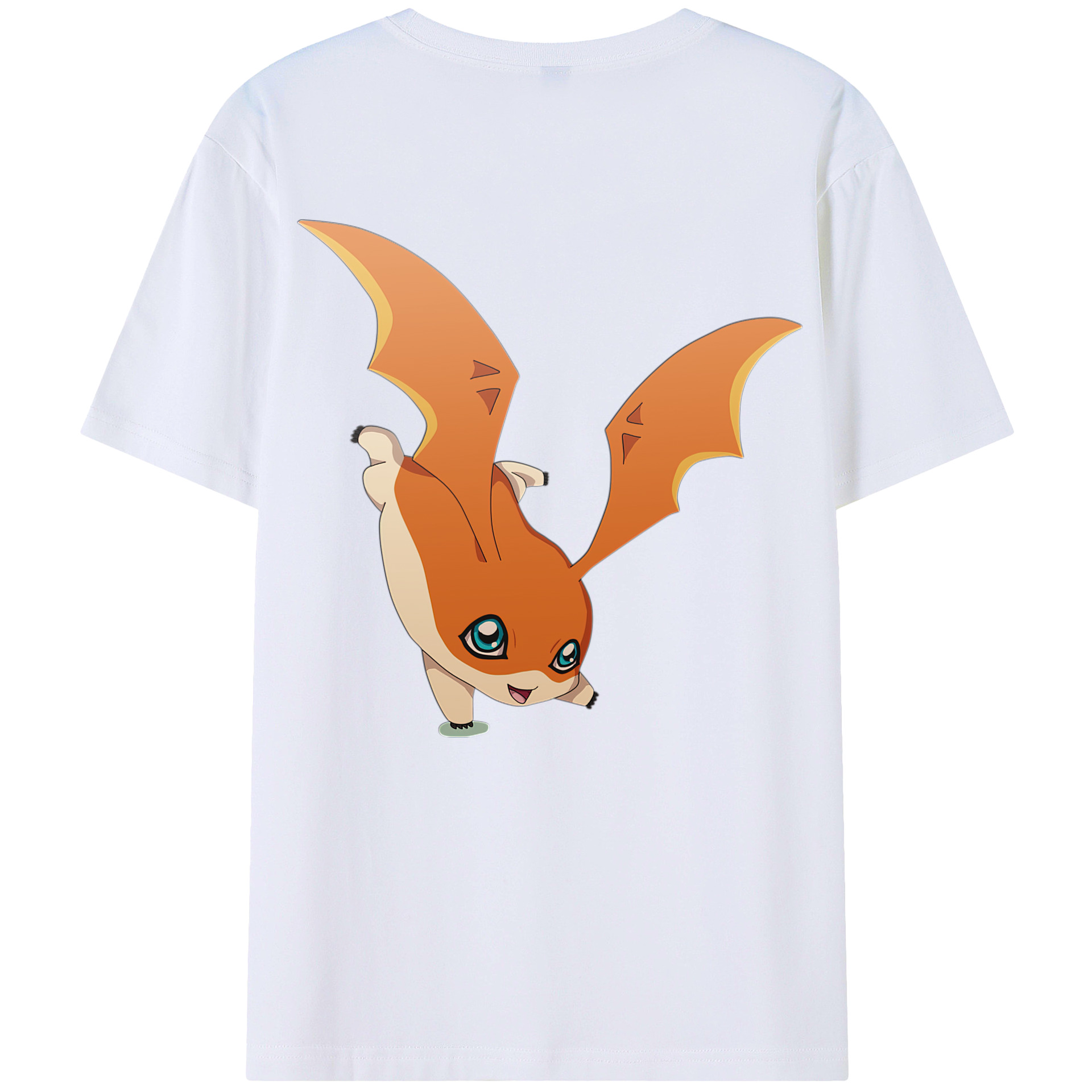 （画像用） Digimon デジタルモンスター/デジモン 綿100％ メンズ半袖Tシャツ（バックプリント） 通気性