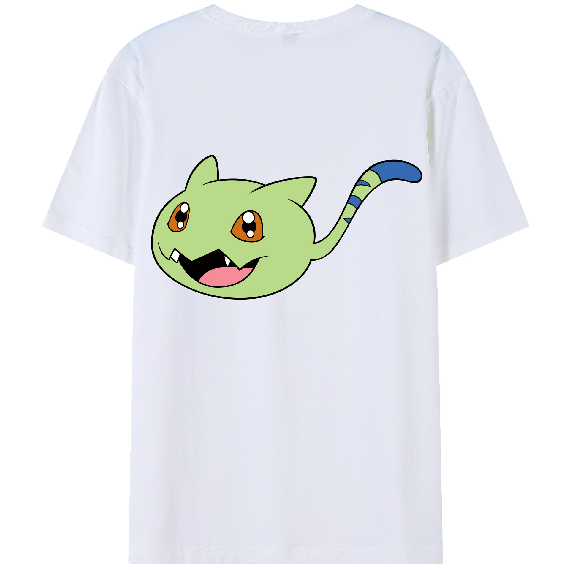 （画像用） Digimon デジタルモンスター/デジモン 綿100％ メンズ半袖Tシャツ（バックプリント） 通気性