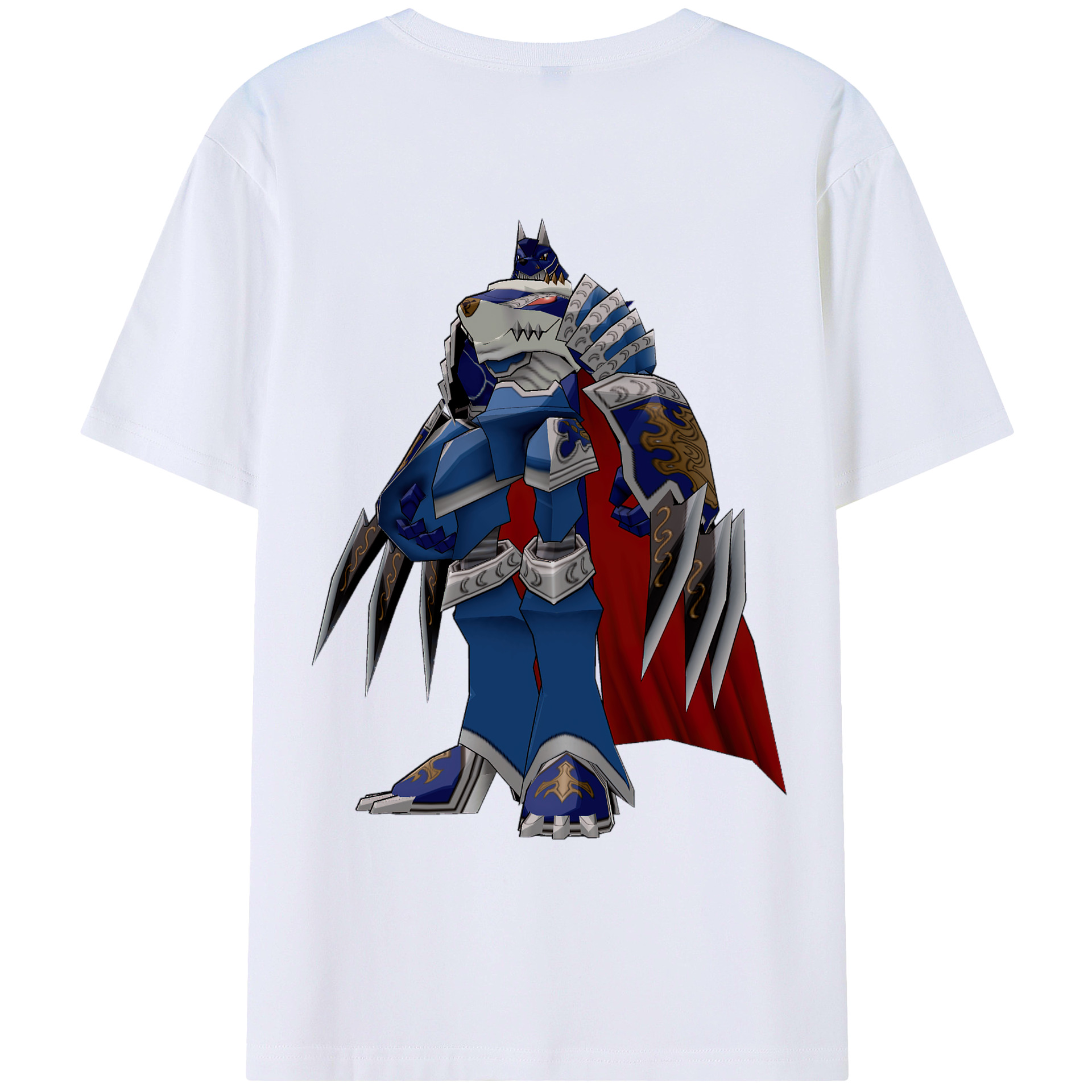 （画像用） Digimon デジタルモンスター/デジモン 綿100％ メンズ半袖Tシャツ（バックプリント） 通気性