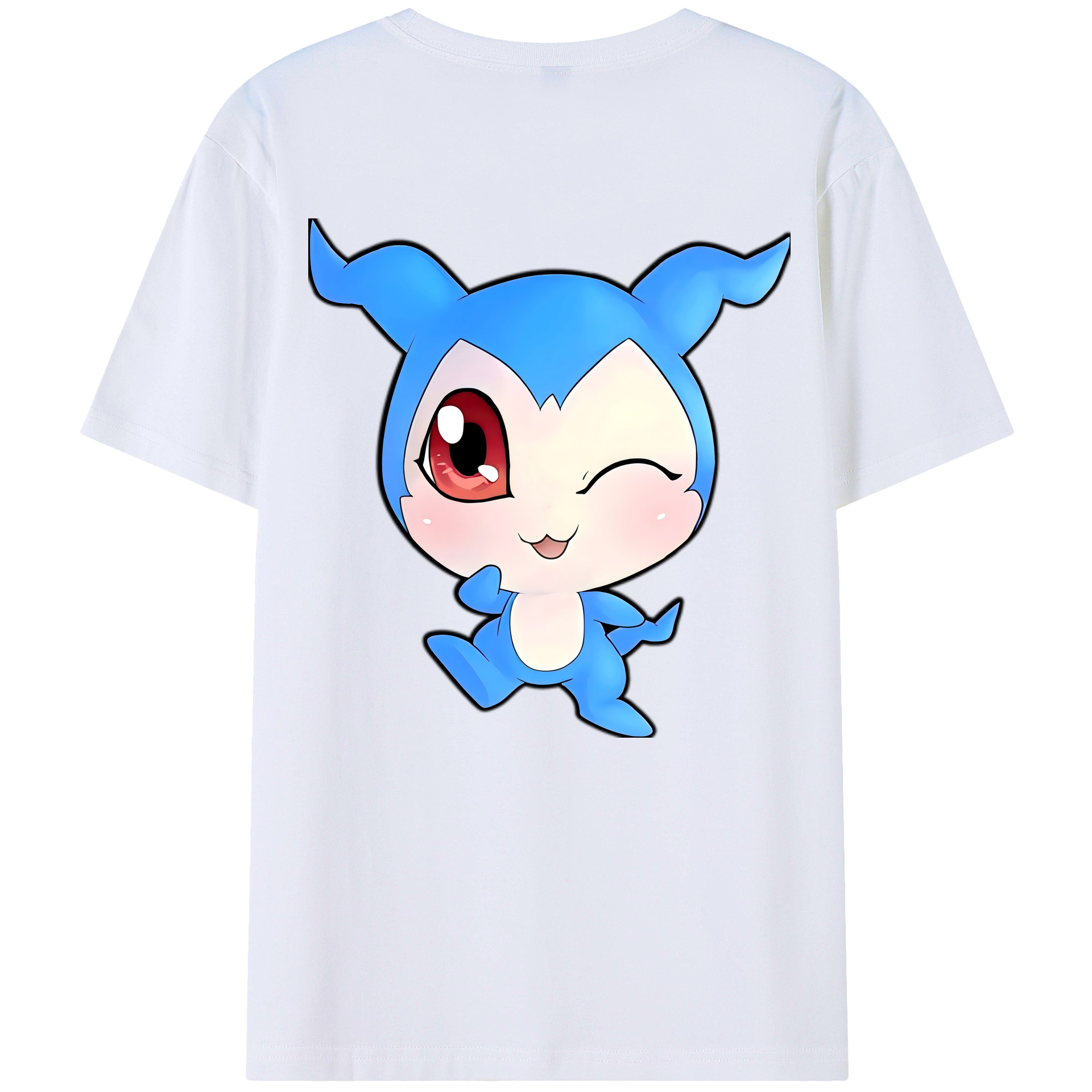 （画像用） Digimon デジタルモンスター/デジモン 綿100％ メンズ半袖Tシャツ（バックプリント） 通気性