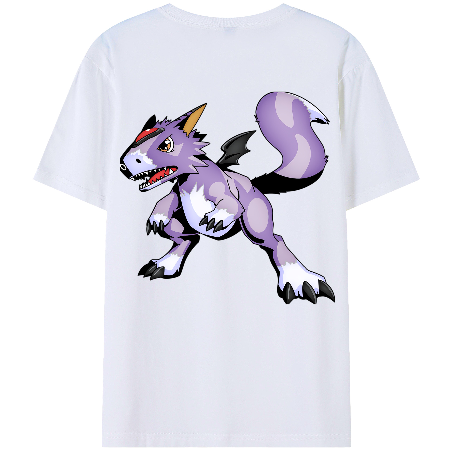 （画像用） Digimon デジタルモンスター/デジモン 綿100％ メンズ半袖Tシャツ（バックプリント） 通気性