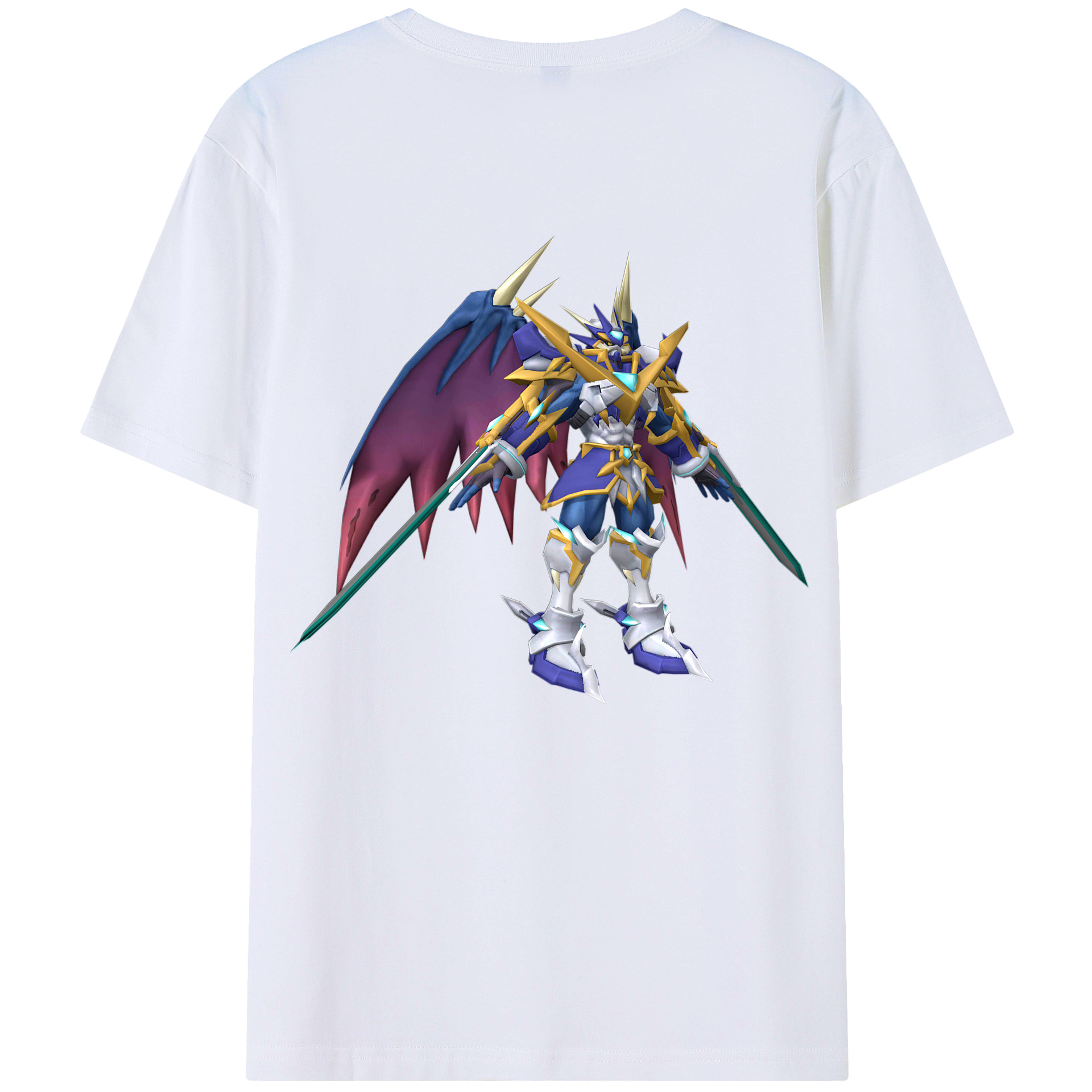 （画像用） Digimon デジタルモンスター/デジモン 綿100％ メンズ半袖Tシャツ（バックプリント） 通気性