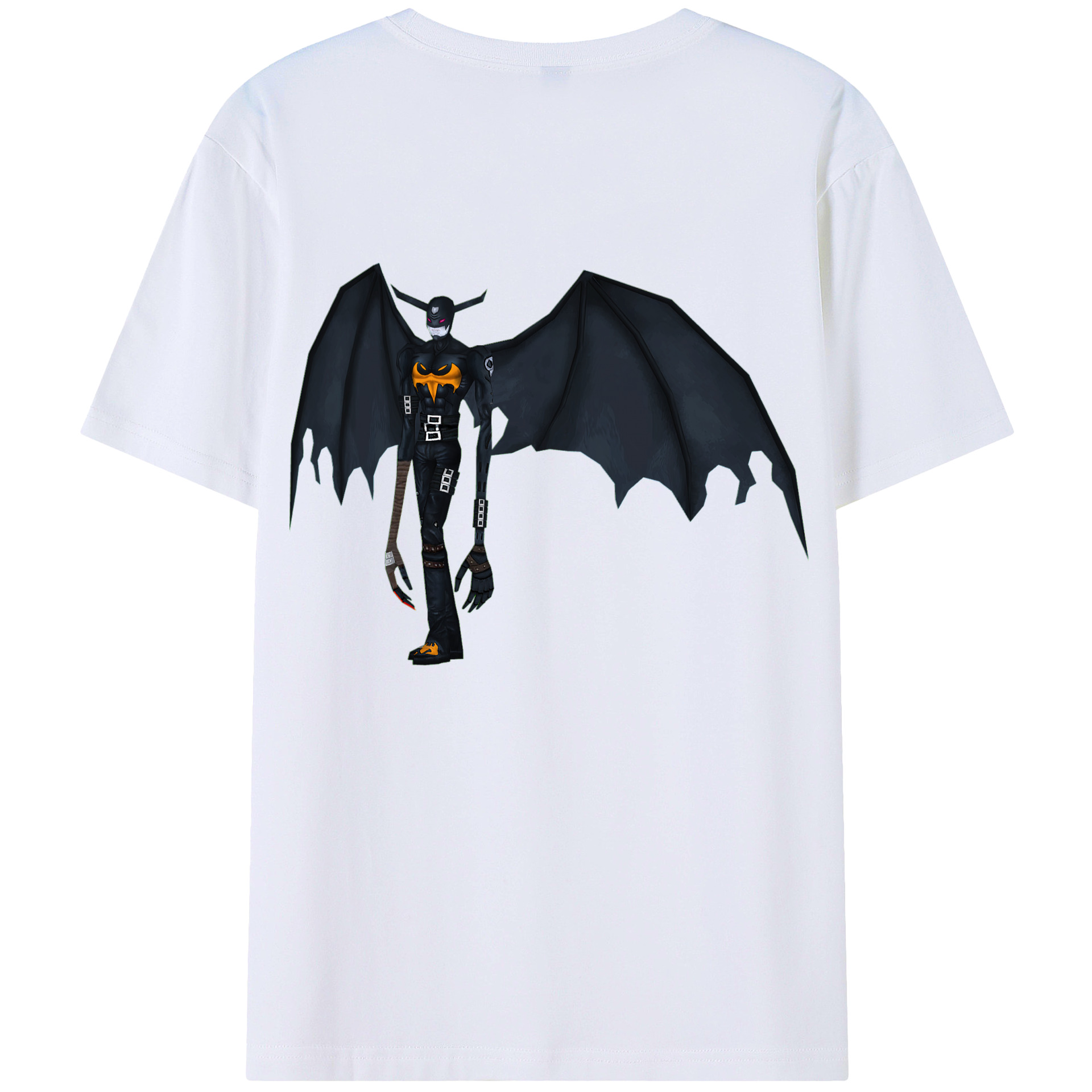 （画像用） Digimon デジタルモンスター/デジモン 綿100％ メンズ半袖Tシャツ（バックプリント） 通気性
