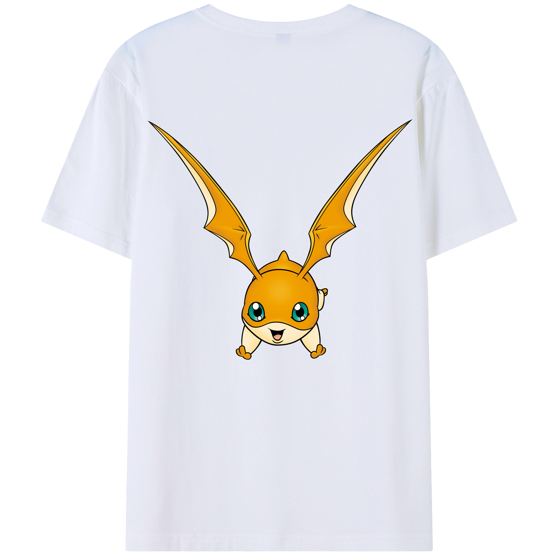（画像用） Digimon デジタルモンスター/デジモン 綿100％ メンズ半袖Tシャツ（バックプリント） 通気性