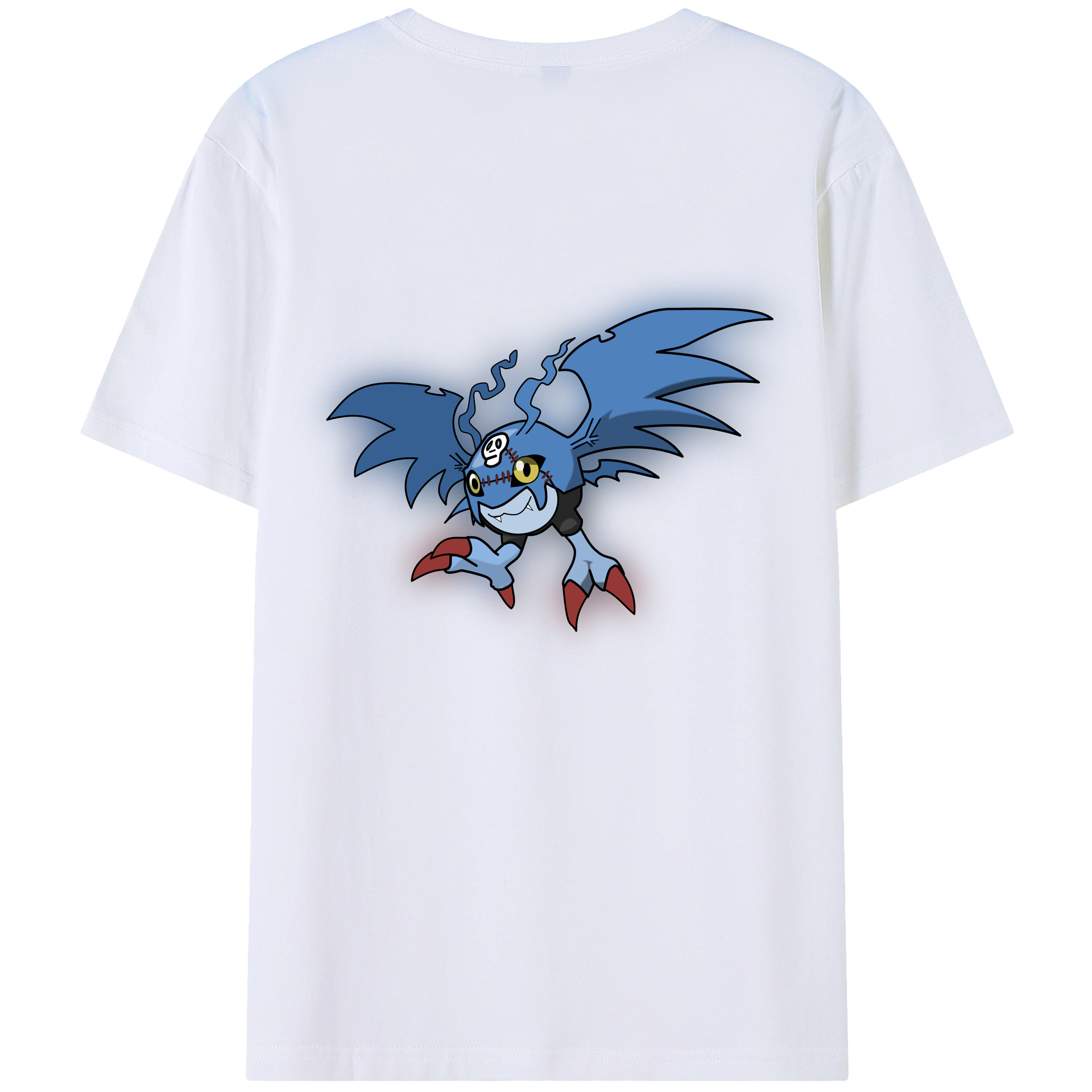 （画像用） Digimon デジタルモンスター/デジモン 綿100％ メンズ半袖Tシャツ（バックプリント） 通気性