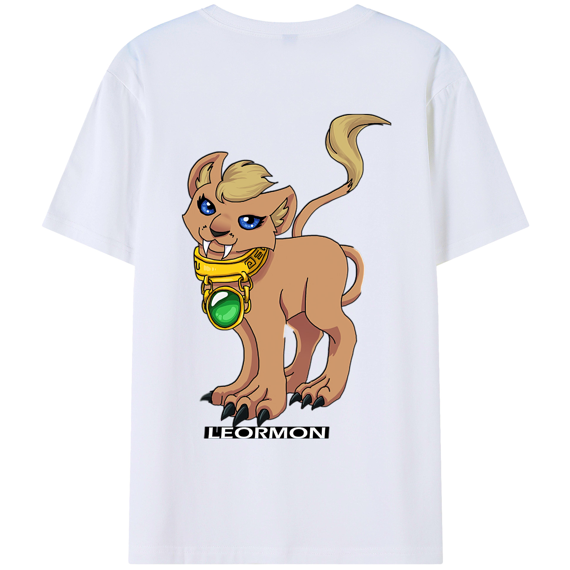 （画像用） Digimon デジタルモンスター/デジモン 綿100％ メンズ半袖Tシャツ（バックプリント） 通気性
