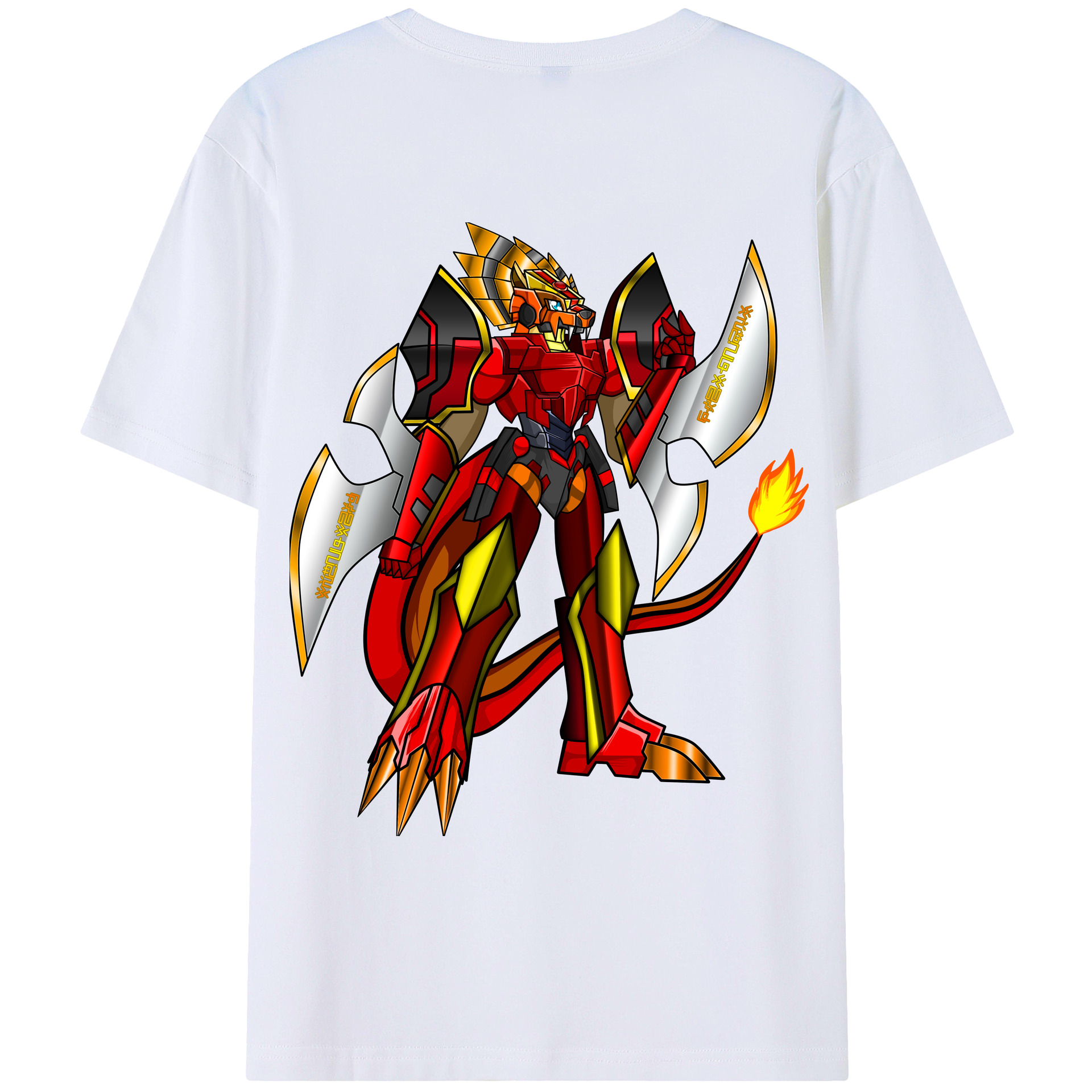 （画像用） Digimon デジタルモンスター/デジモン 綿100％ メンズ半袖Tシャツ（バックプリント） 通気性