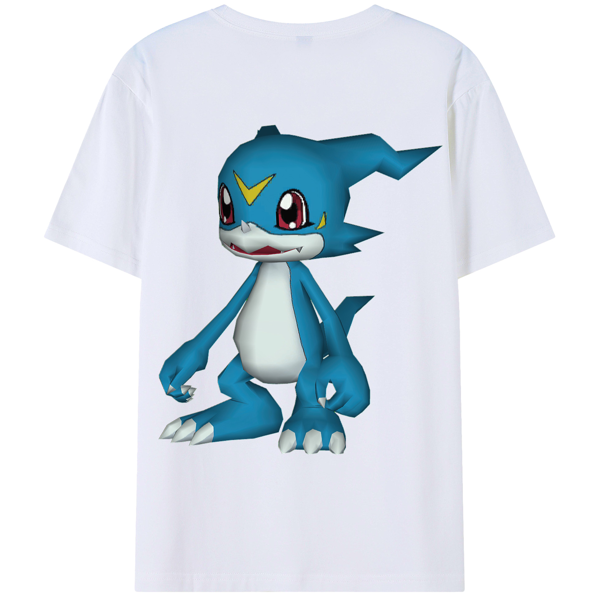 （画像用） Digimon デジタルモンスター/デジモン 綿100％ メンズ半袖Tシャツ（バックプリント） 通気性