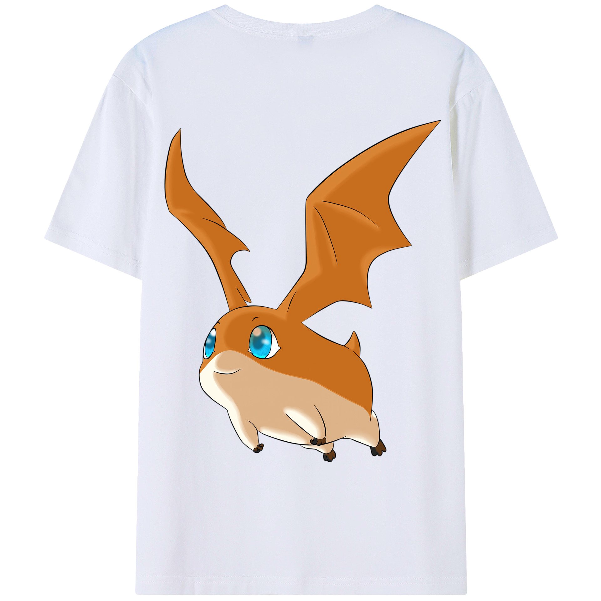 （画像用） Digimon デジタルモンスター/デジモン 綿100％ メンズ半袖Tシャツ（バックプリント） 通気性