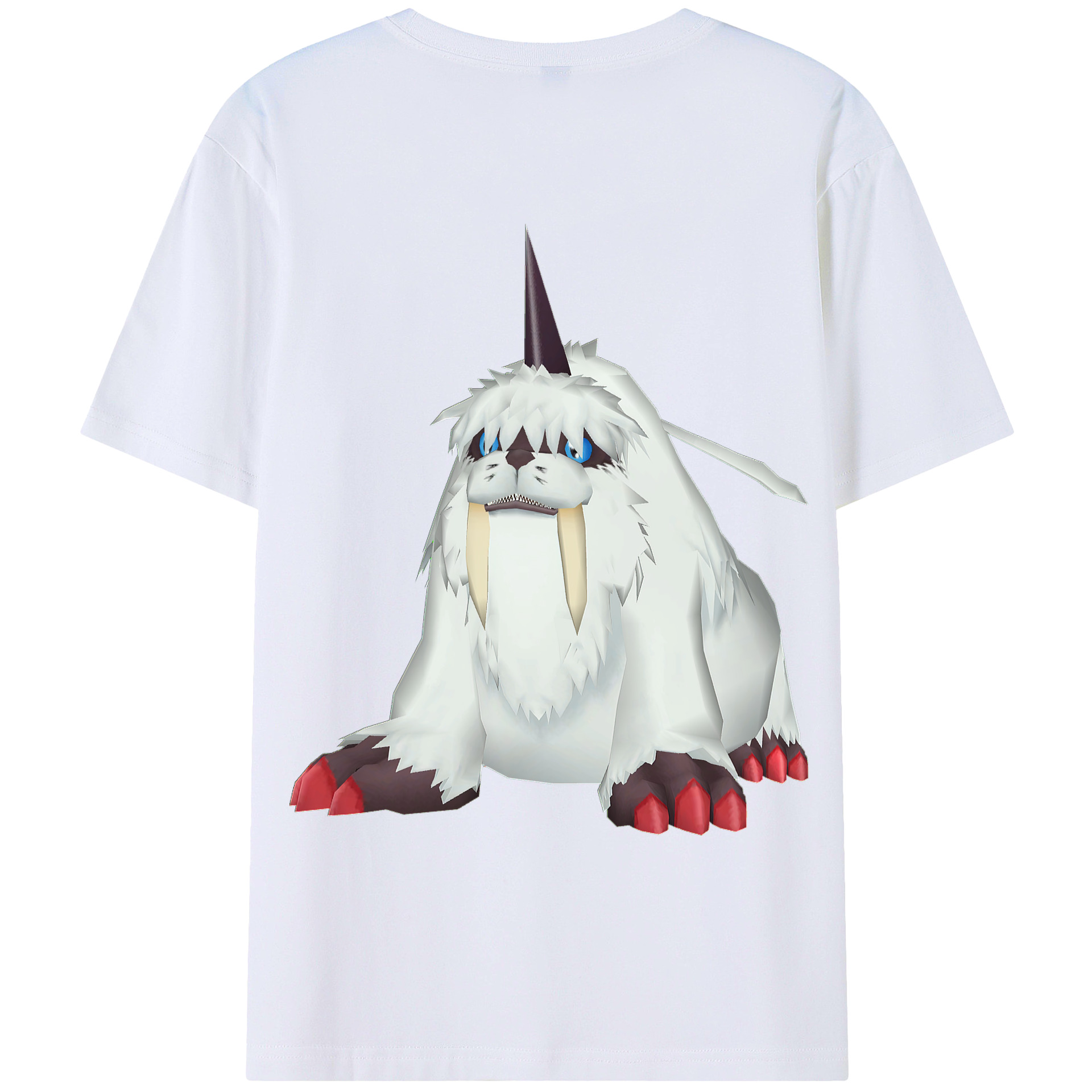 （画像用） Digimon デジタルモンスター/デジモン 綿100％ メンズ半袖Tシャツ（バックプリント） 通気性