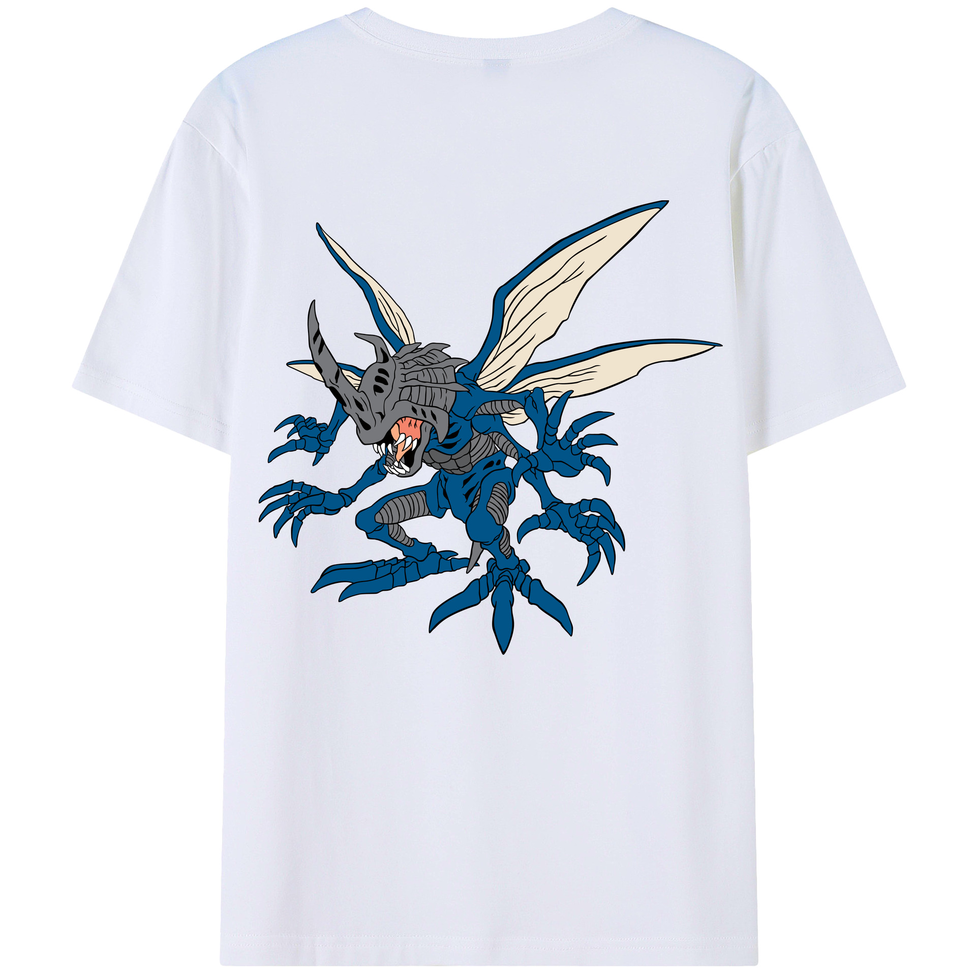 （画像用） Digimon デジタルモンスター/デジモン 綿100％ メンズ半袖Tシャツ（バックプリント） 通気性