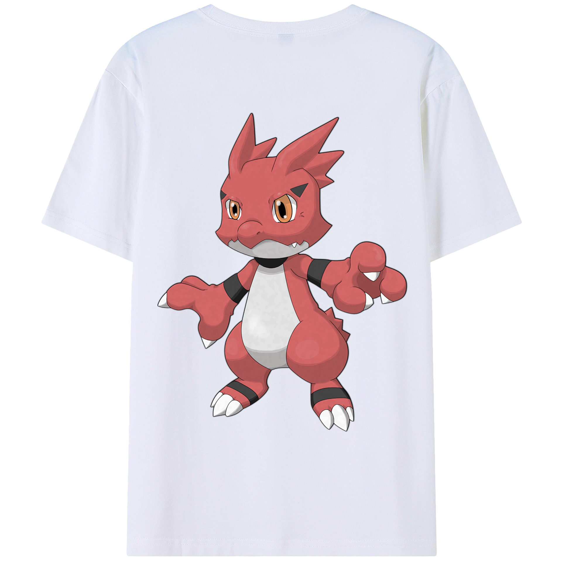 （画像用） Digimon デジタルモンスター/デジモン 綿100％ メンズ半袖Tシャツ（バックプリント） 通気性