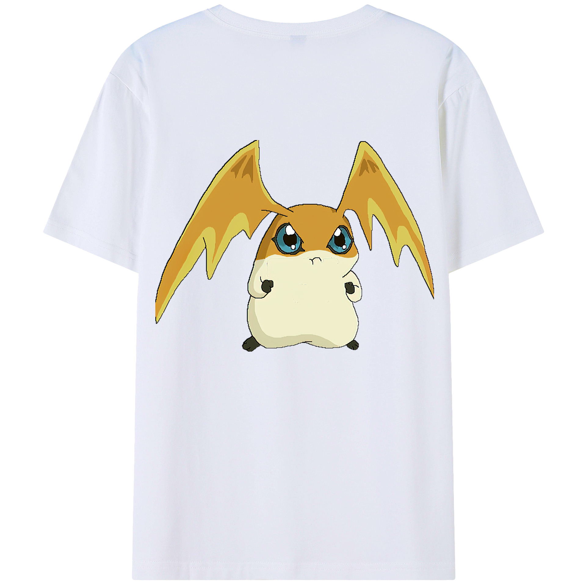 （画像用） Digimon デジタルモンスター/デジモン 綿100％ メンズ半袖Tシャツ（バックプリント） 通気性