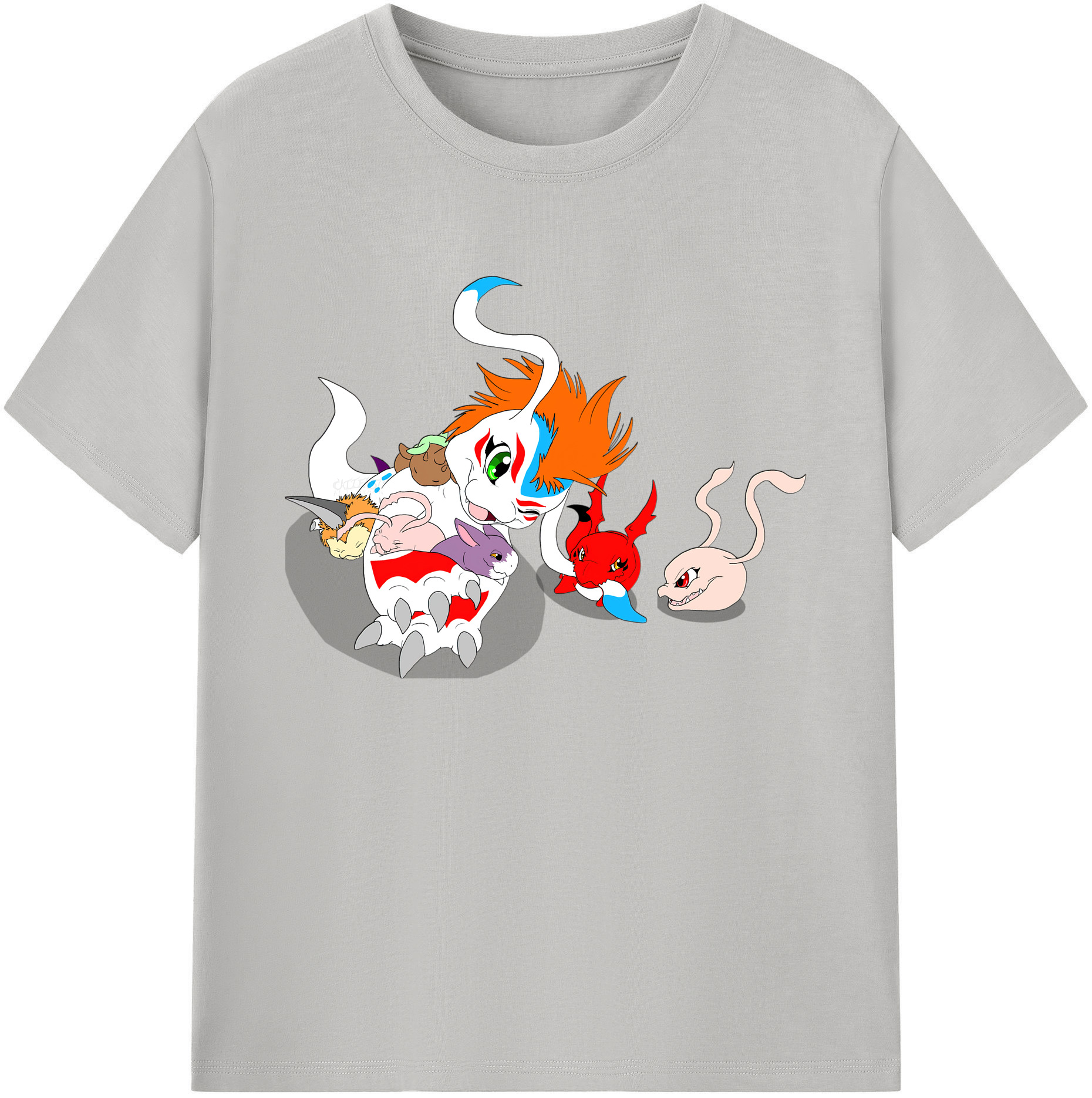 （画像用） Digimon デジタルモンスター/デジモン 綿100％ メンズ半袖Tシャツ｜肌触りやわらか＆通気性
