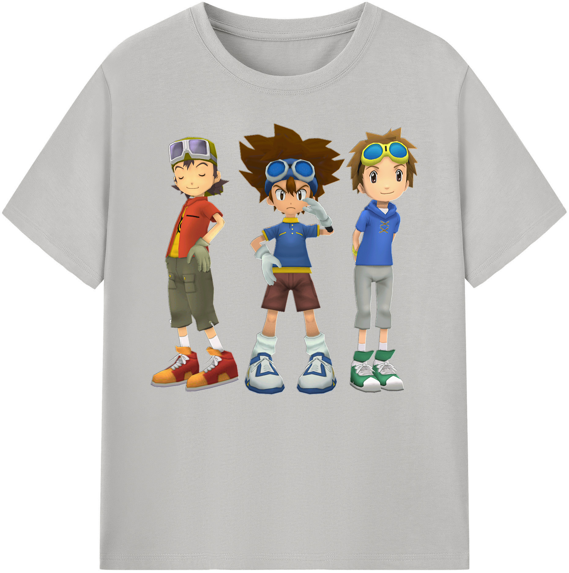 （画像用） Digimon デジタルモンスター/デジモン 綿100％ メンズ半袖Tシャツ｜肌触りやわらか＆通気性