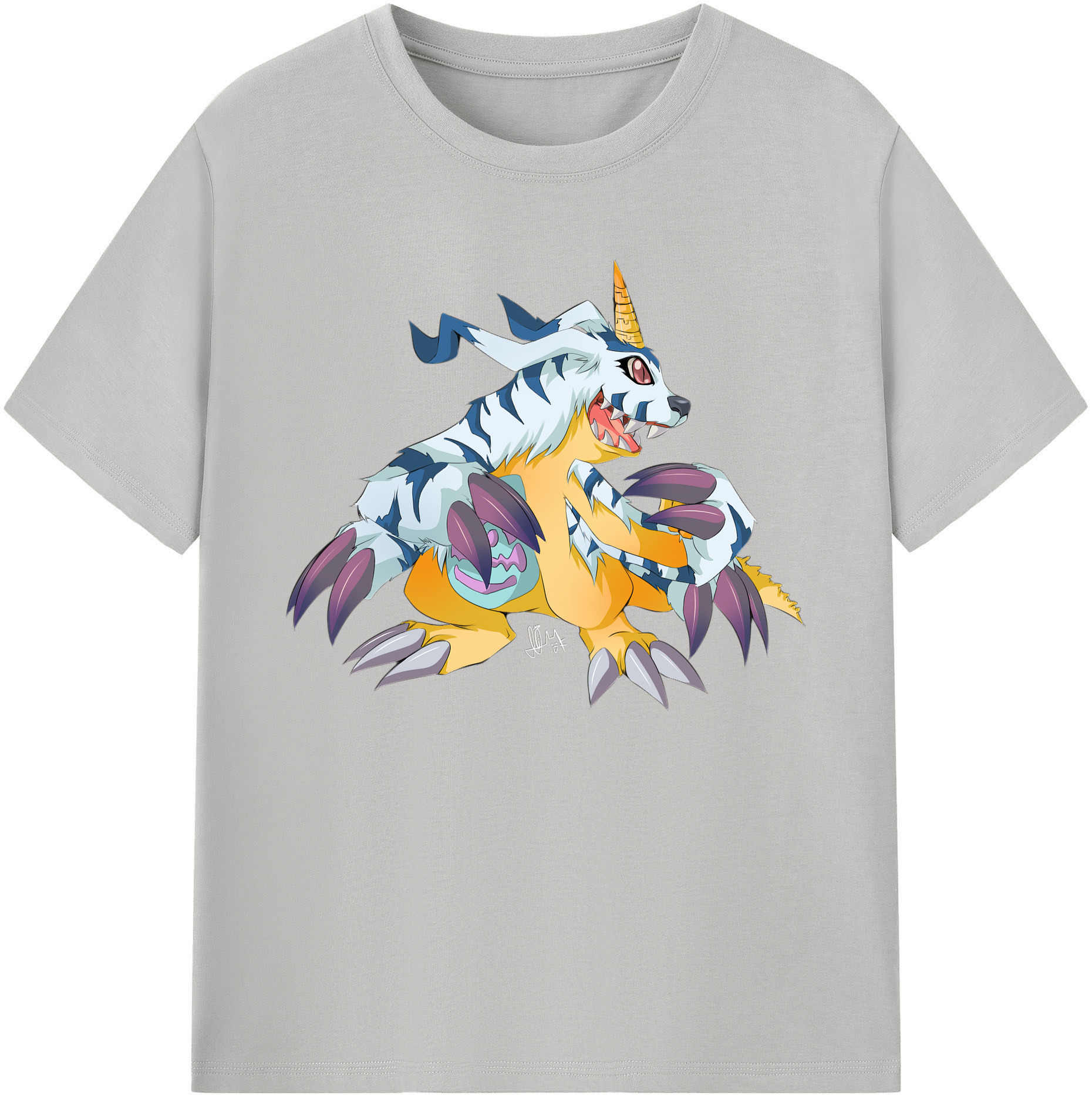 （画像用） Digimon デジタルモンスター/デジモン 綿100％ メンズ半袖Tシャツ｜肌触りやわらか＆通気性