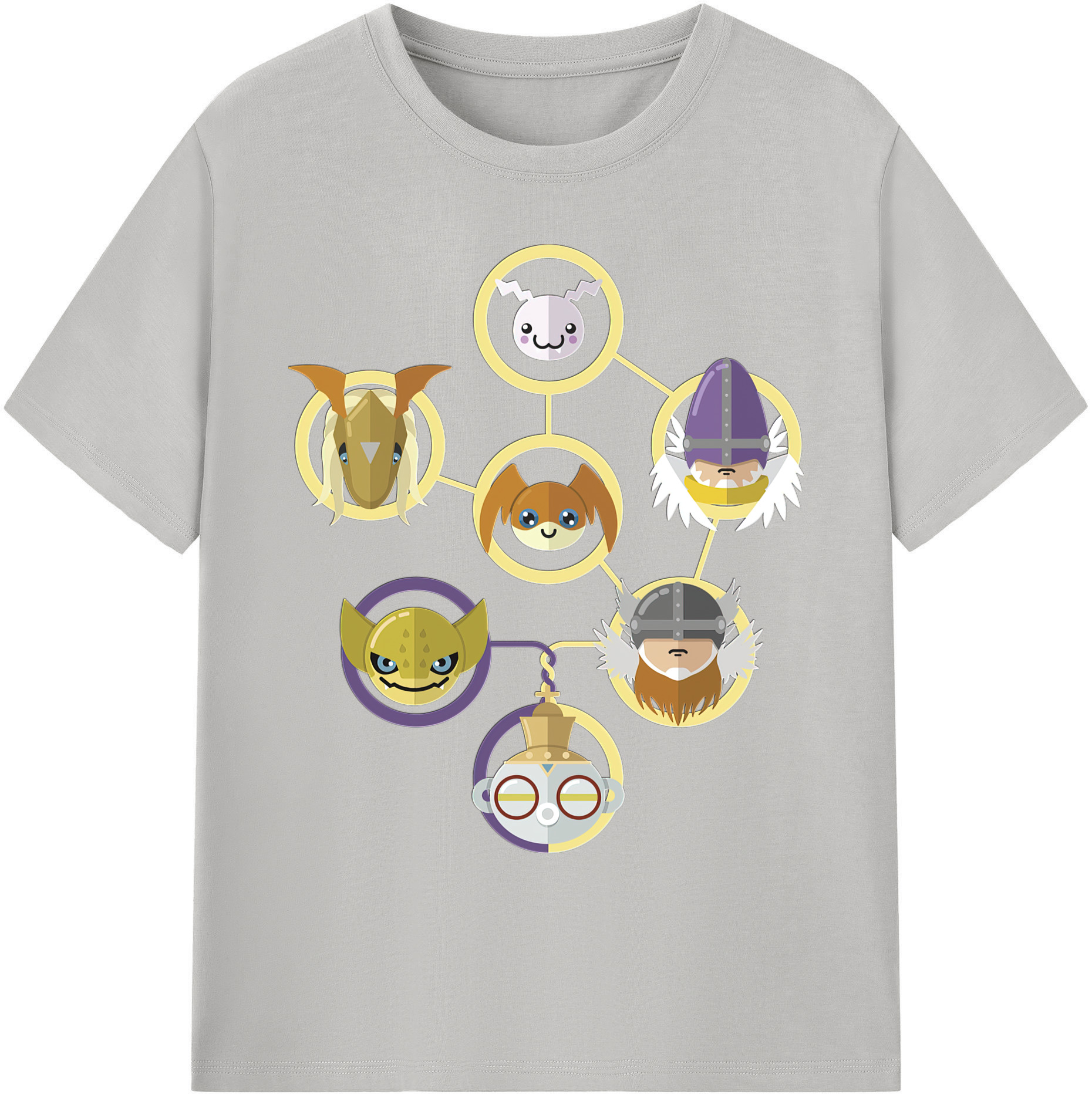 （画像用） Digimon デジタルモンスター/デジモン 綿100％ メンズ半袖Tシャツ｜肌触りやわらか＆通気性