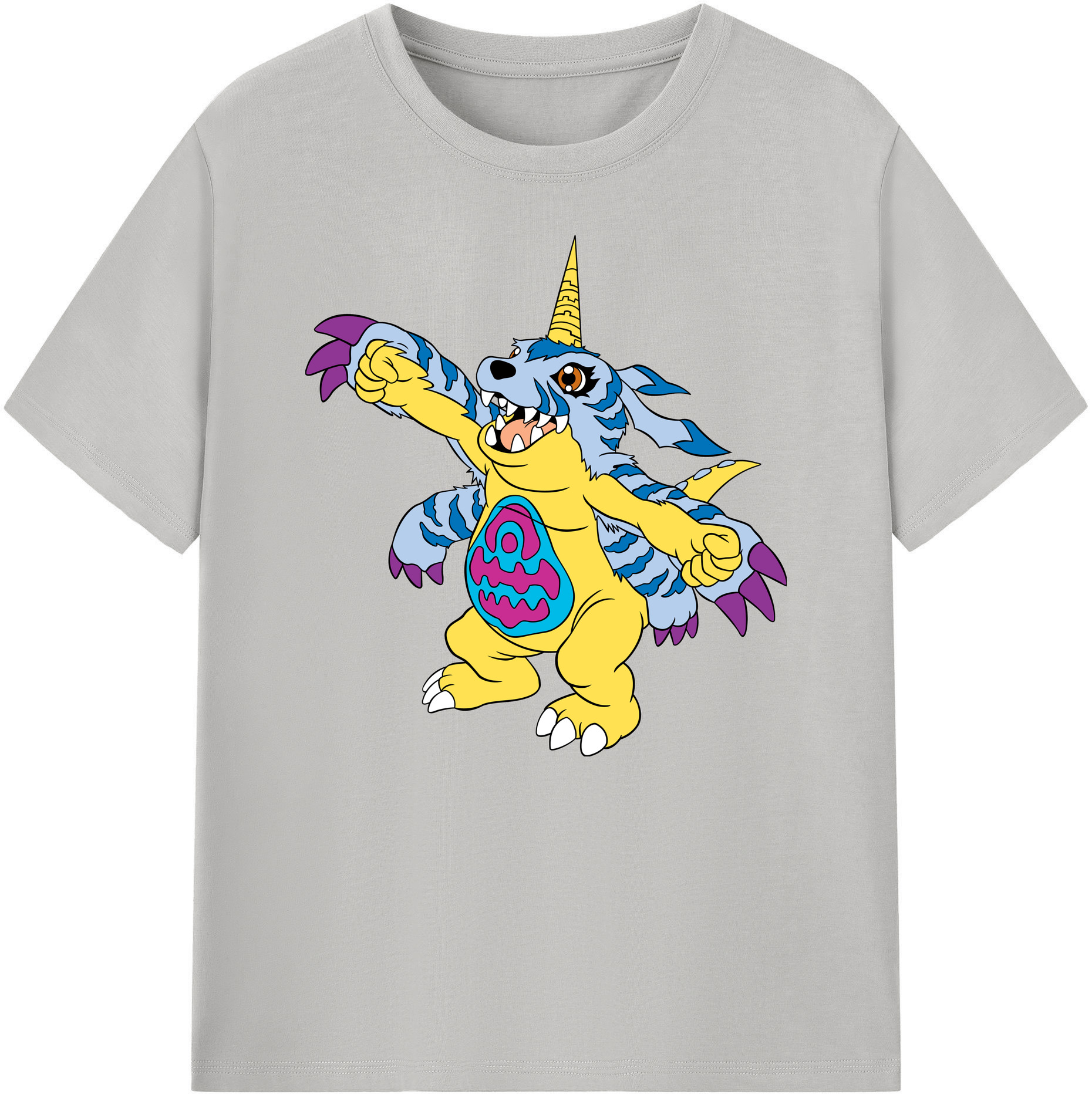 （画像用） Digimon デジタルモンスター/デジモン 綿100％ メンズ半袖Tシャツ｜肌触りやわらか＆通気性