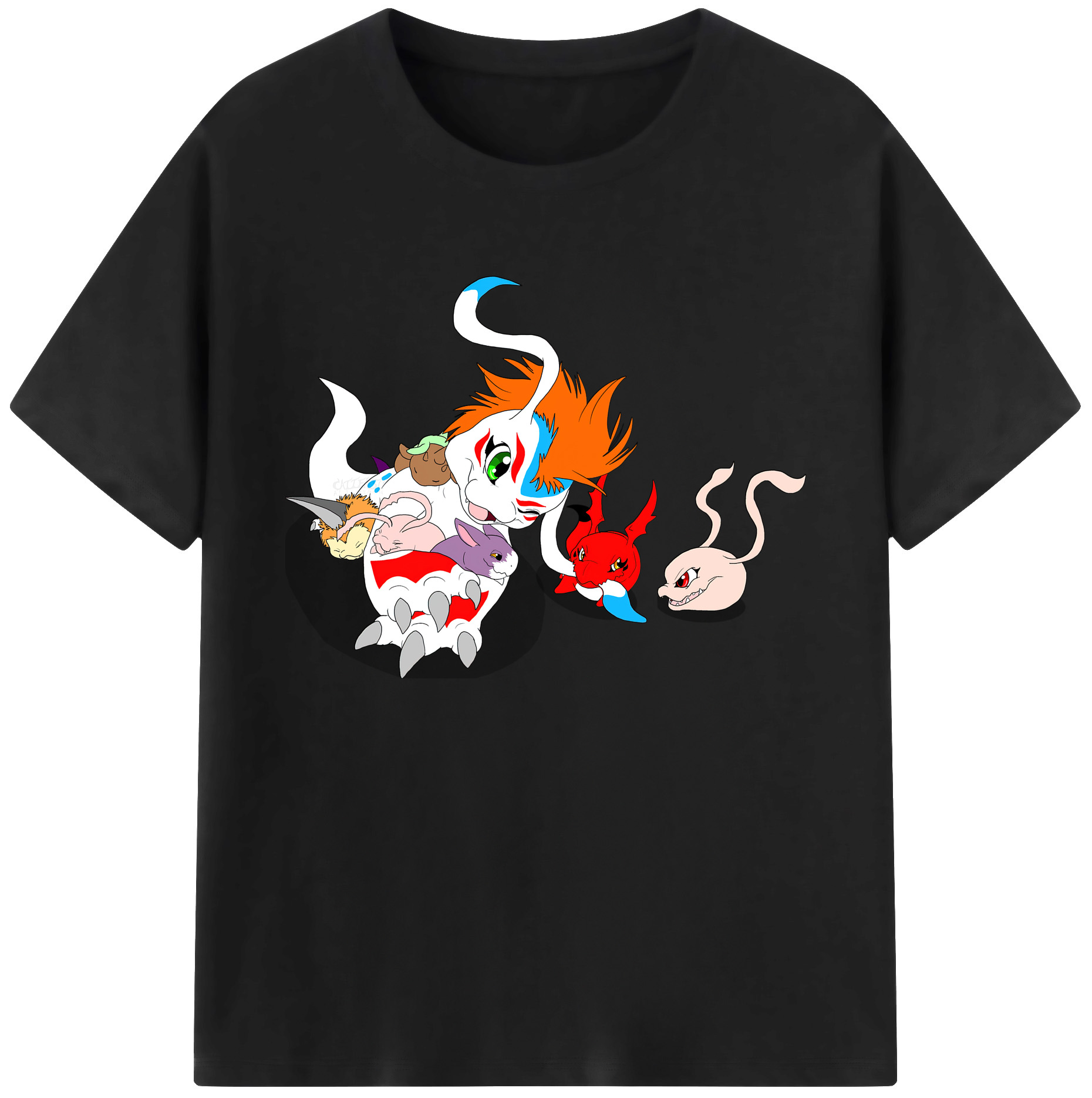 （画像用） Digimon デジタルモンスター/デジモン 綿100％ メンズ半袖Tシャツ｜肌触りやわらか＆通気性